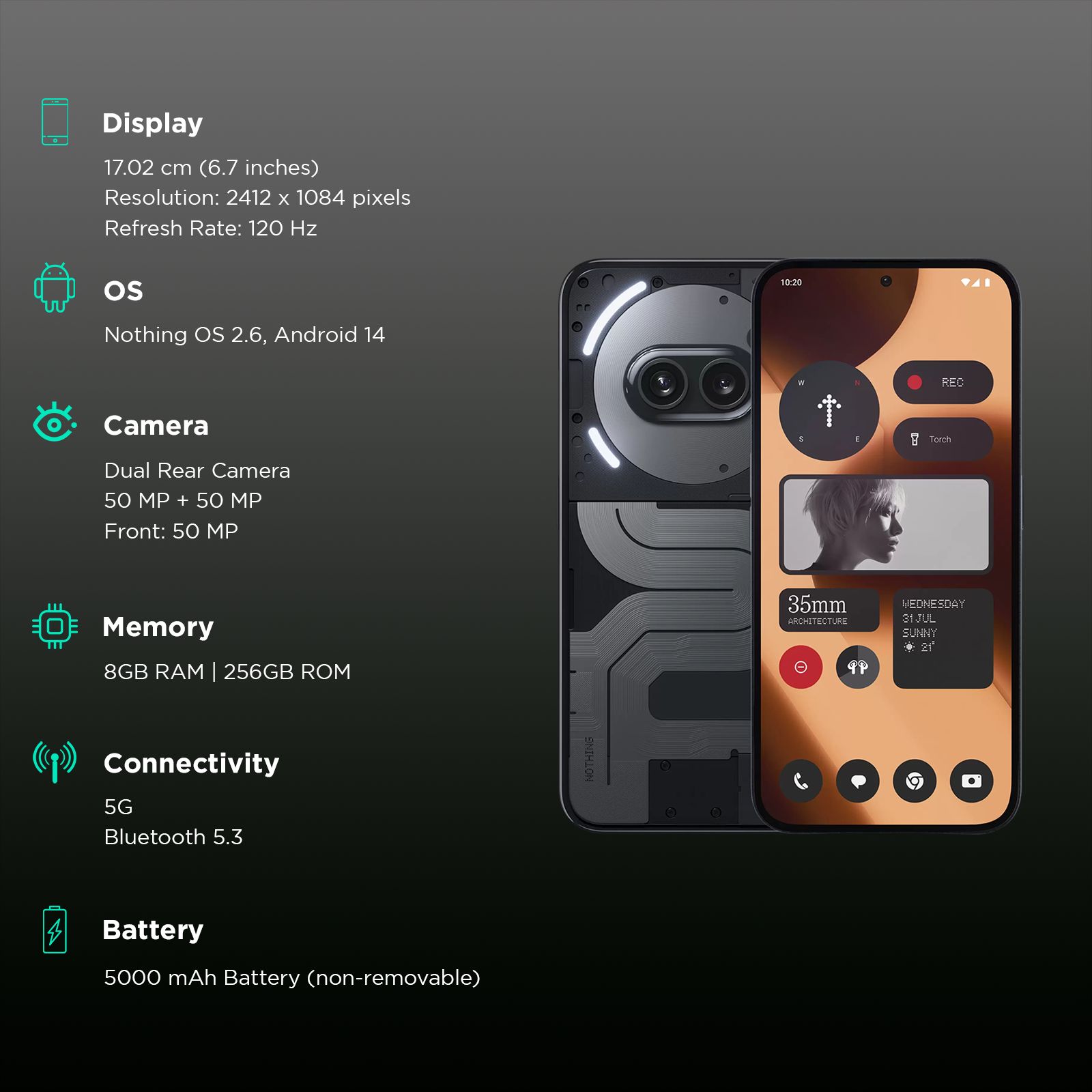 Nothing Phone 2a Plus 5G (8GB RAM, 256GB, Black) Nothing Phone 2a Plus 5G (8GB RAM, 256GB, Black)_3