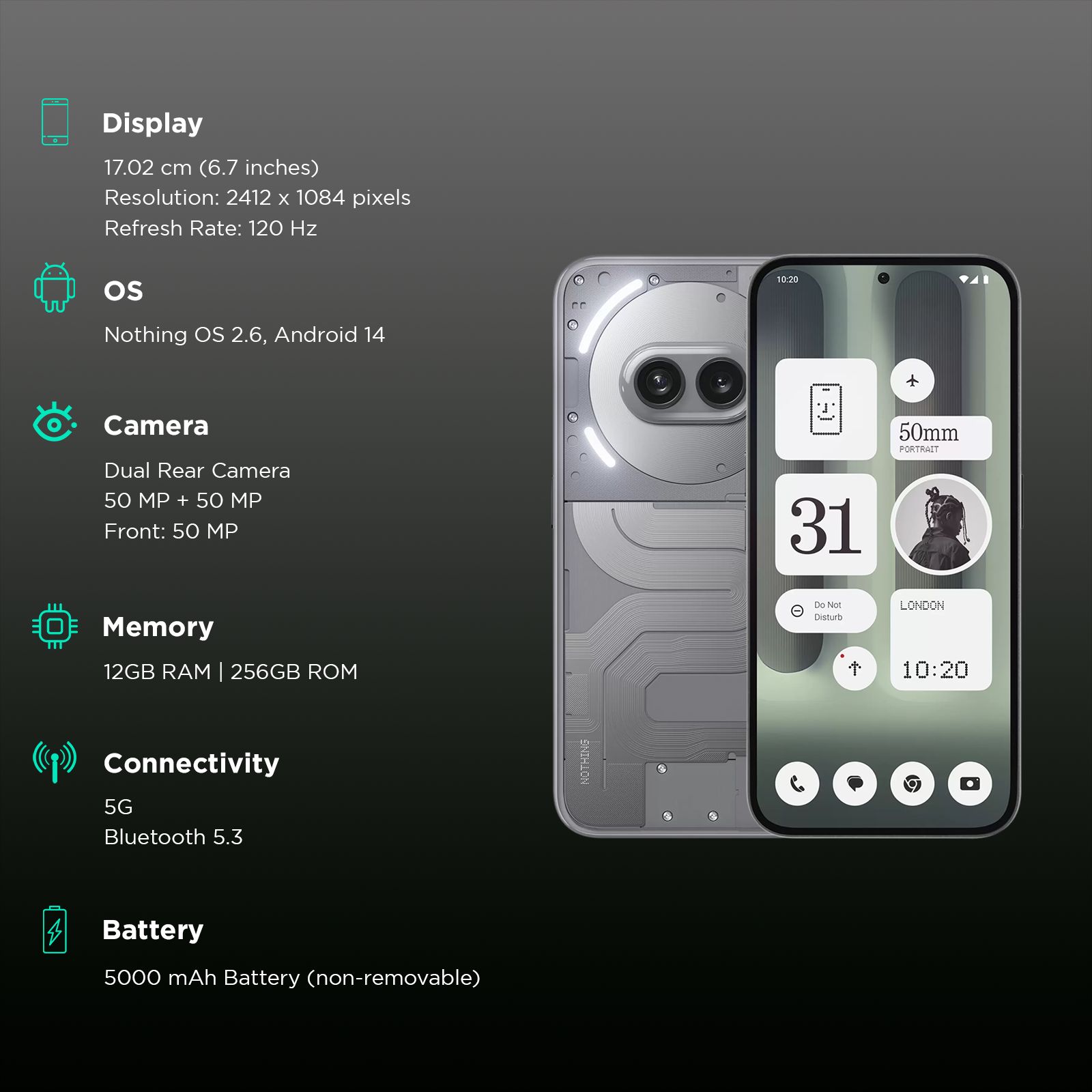 Nothing Phone 2a Plus 5G (12GB RAM, 256GB, Grey)_3