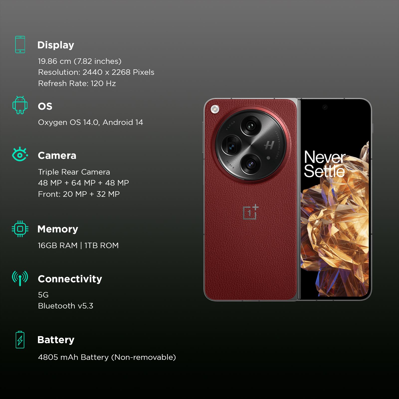 OnePlus Open 5G (16GB RAM, 1TB, Crimson Shadow)_3