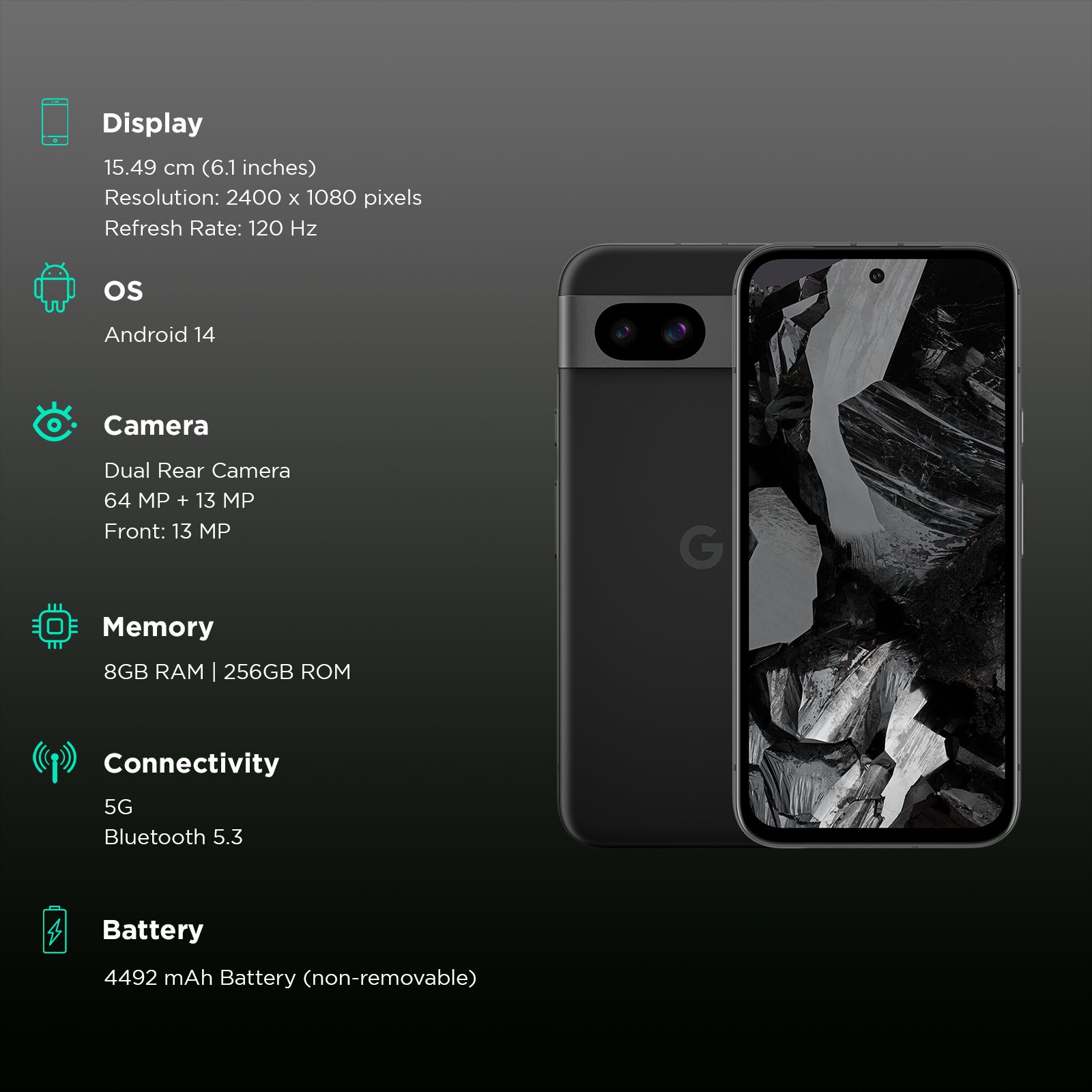 Google Pixel 8a 5G (8GB RAM, 256GB, Obsidian)_3