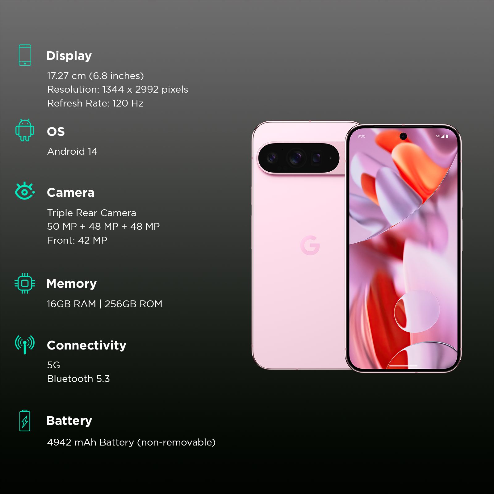 Google Pixel 9 Pro XL 5G (16GB RAM, 256GB, Rose Quartz)_3