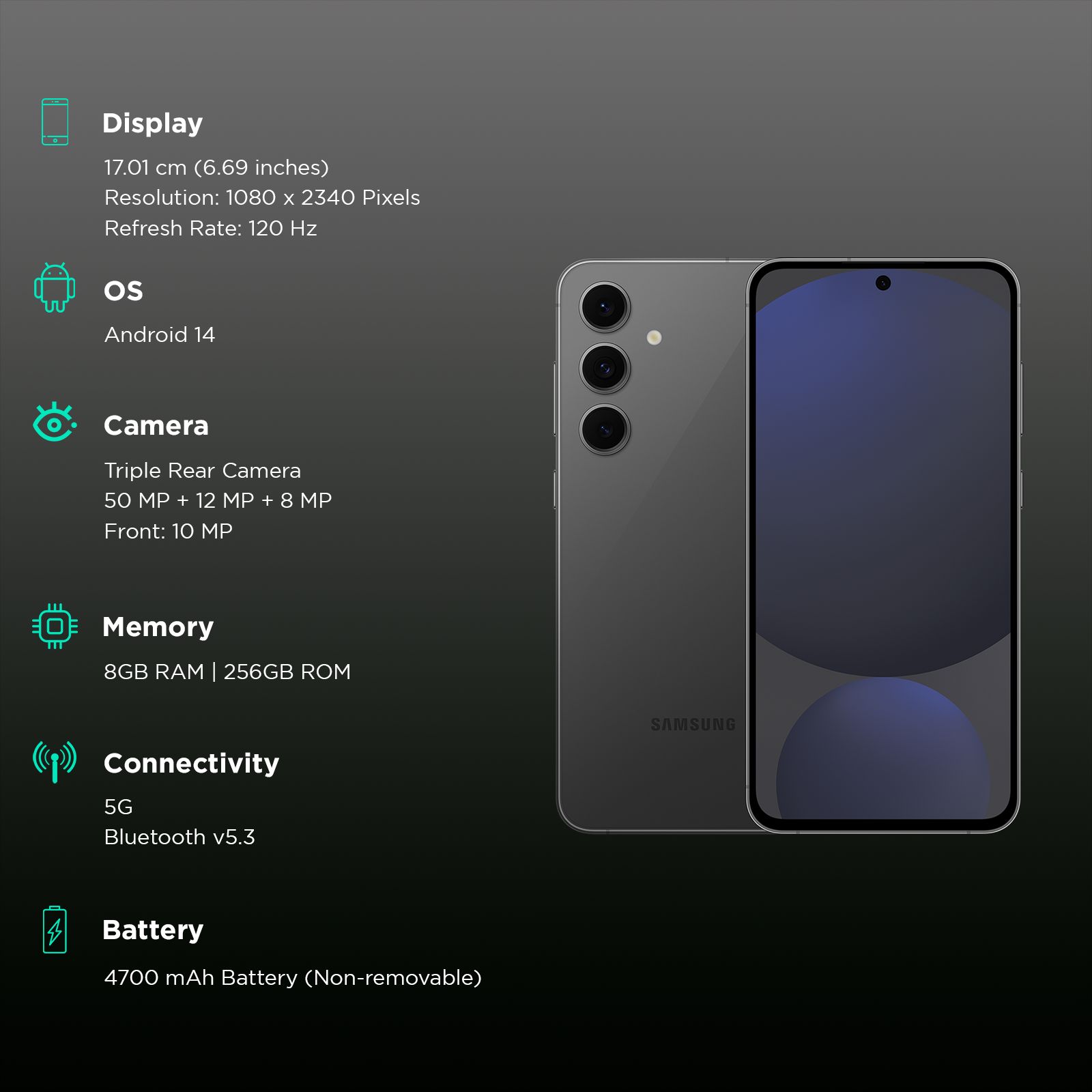 SAMSUNG Galaxy S24 FE 5G (8GB RAM, 256GB, Graphite)_3