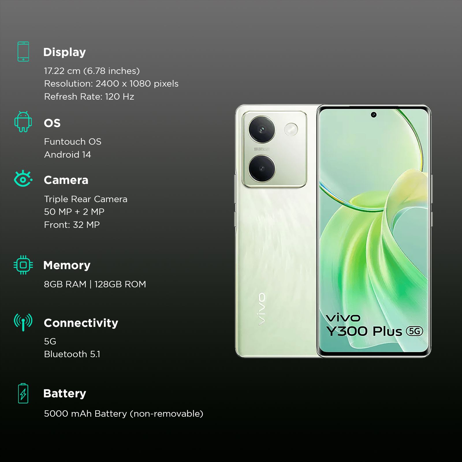 vivo Y300 Plus 5G (8GB RAM, 128GB, Silk Green) vivo Y300 Plus 5G (8GB RAM, 128GB, Silk Green)_3