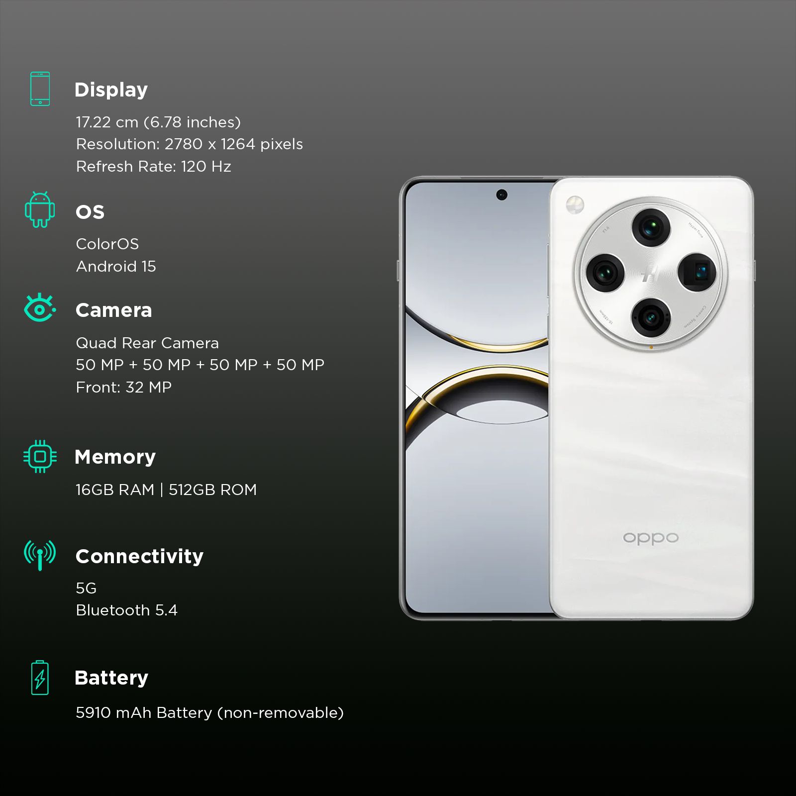 oppo Find X8 Pro 5G (16GB RAM, 512GB ROM, Pearl White)_3