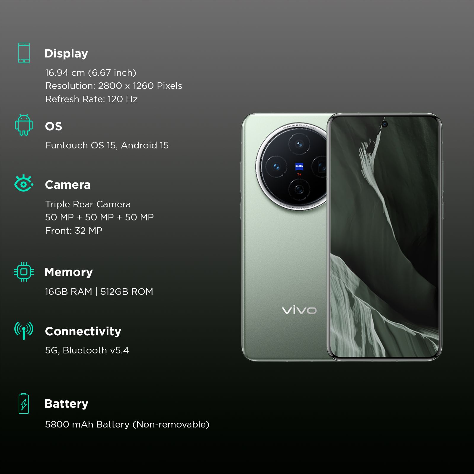 vivo X200 5G (16GB RAM, 512GB, Natural Green)_3