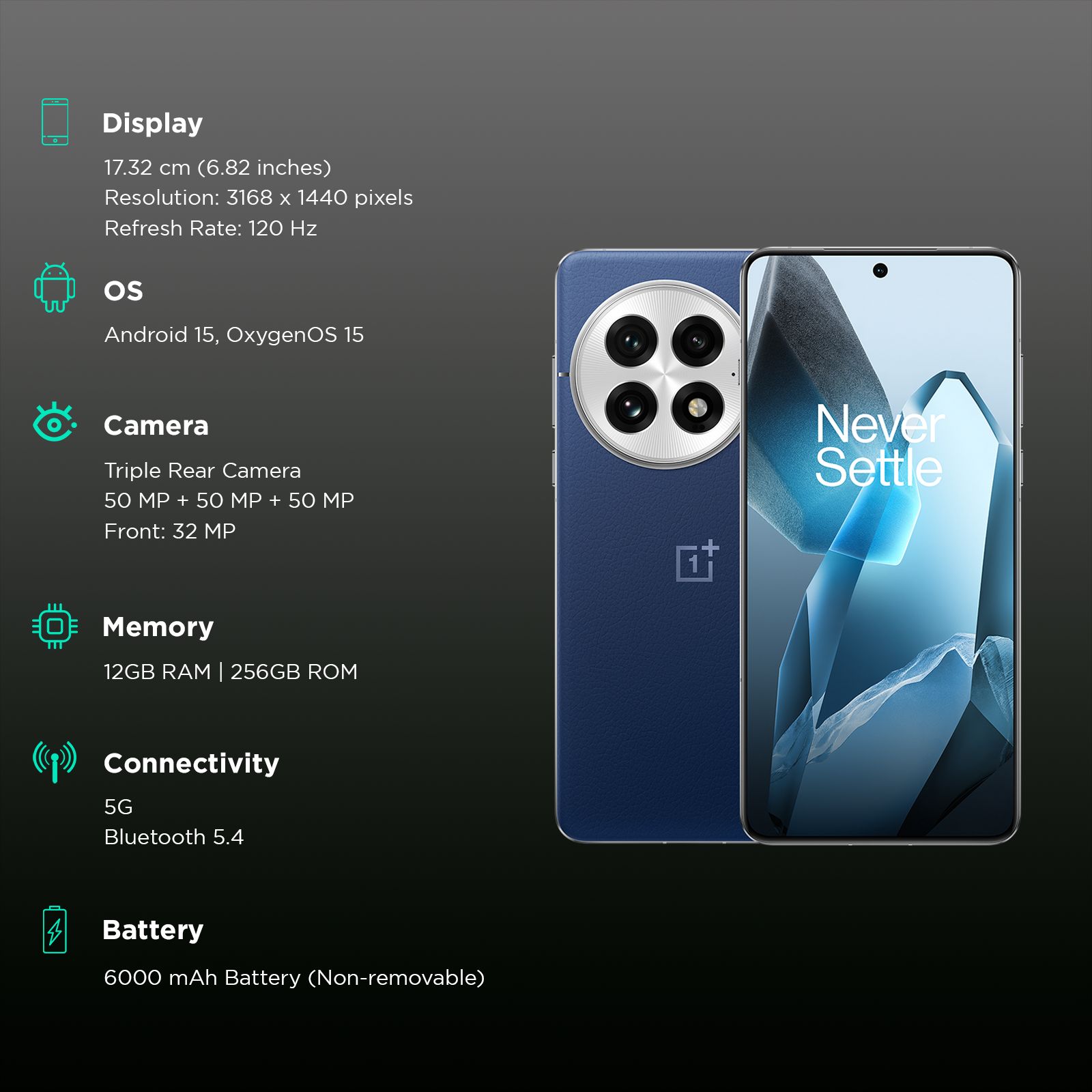 OnePlus 13 5G (12GB RAM, 256GB, Midnight Ocean)_3