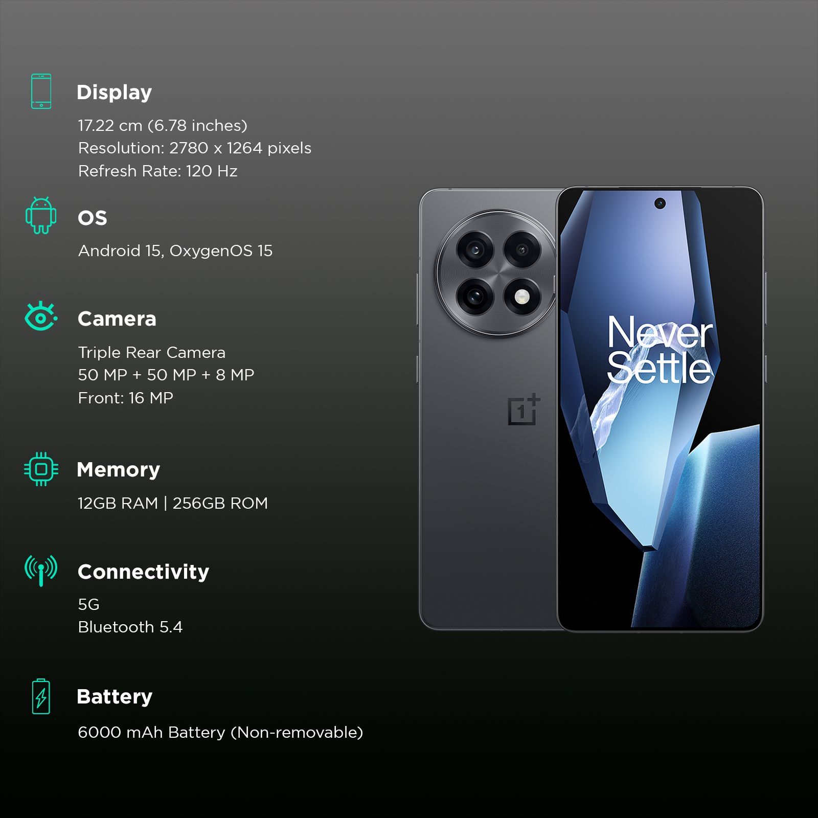 OnePlus 13R 5G (12GB RAM, 256GB, Nebula Noir)_3