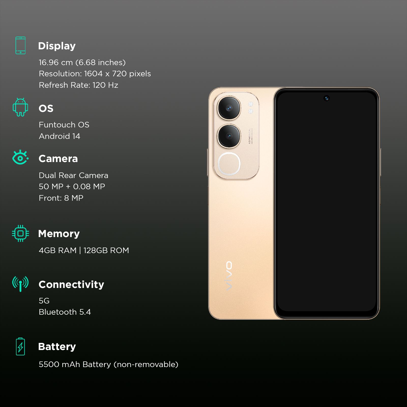 vivo Y29 5G (4GB RAM, 128GB, Titanium Gold) vivo Y29 5G (4GB RAM, 128GB, Titanium Gold)_3