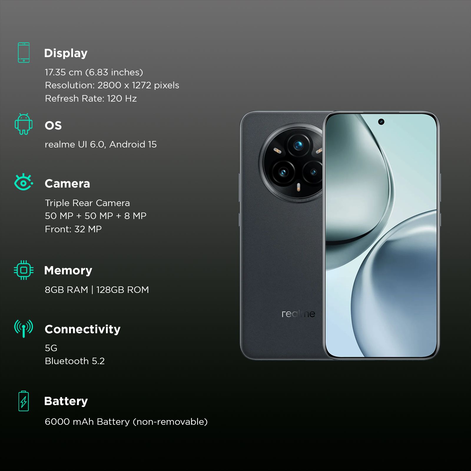 realme 14 Pro Plus 5G (8GB RAM, 128GB, Suede Grey)_3