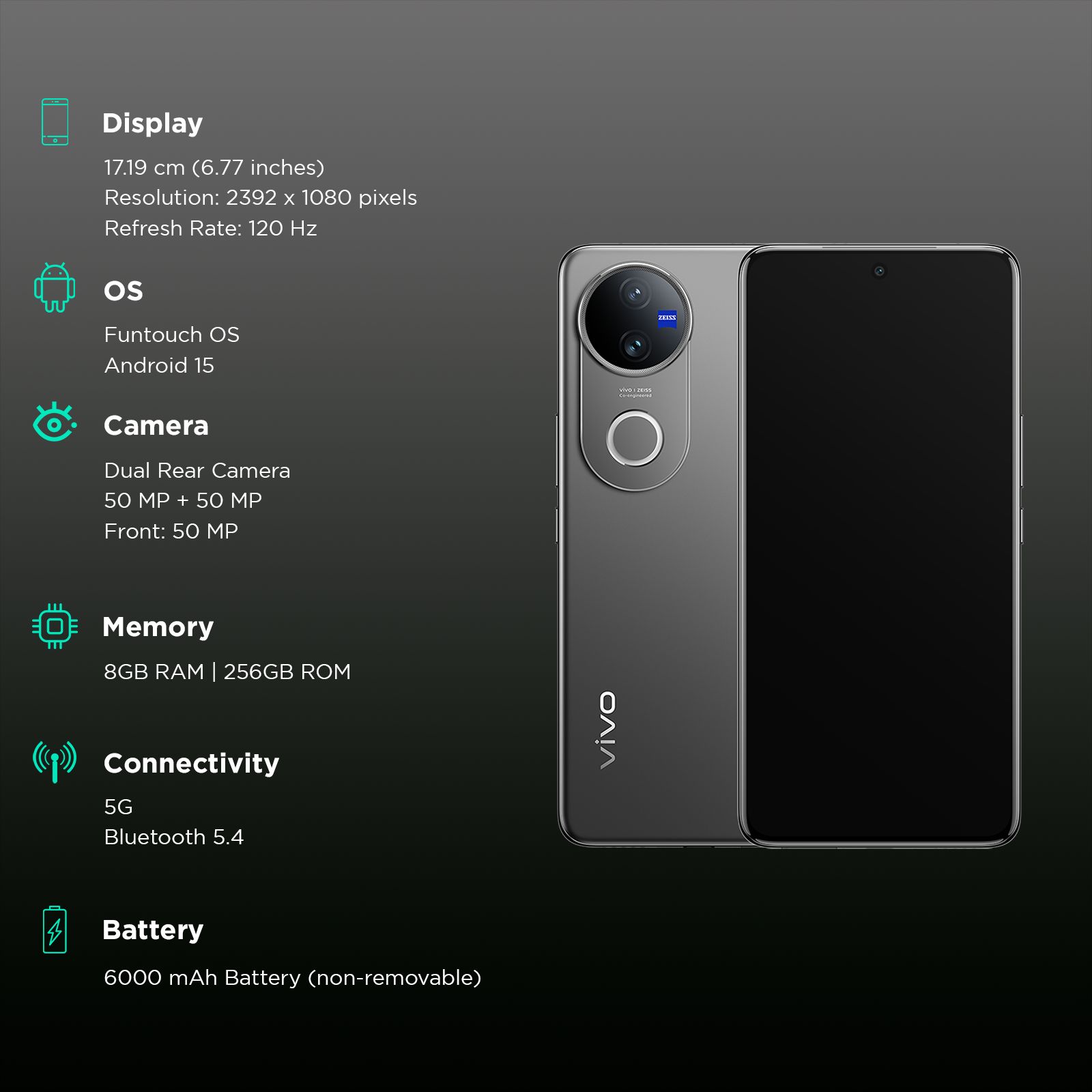 vivo V50 5G (8GB RAM, 256GB, Titanium Grey)_3