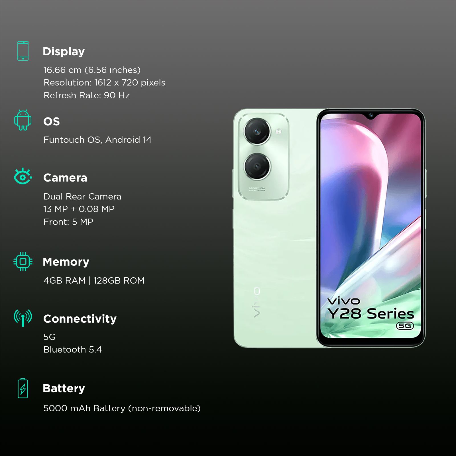 vivo Y28e 5G (4GB RAM, 128GB, Breeze Green)_3