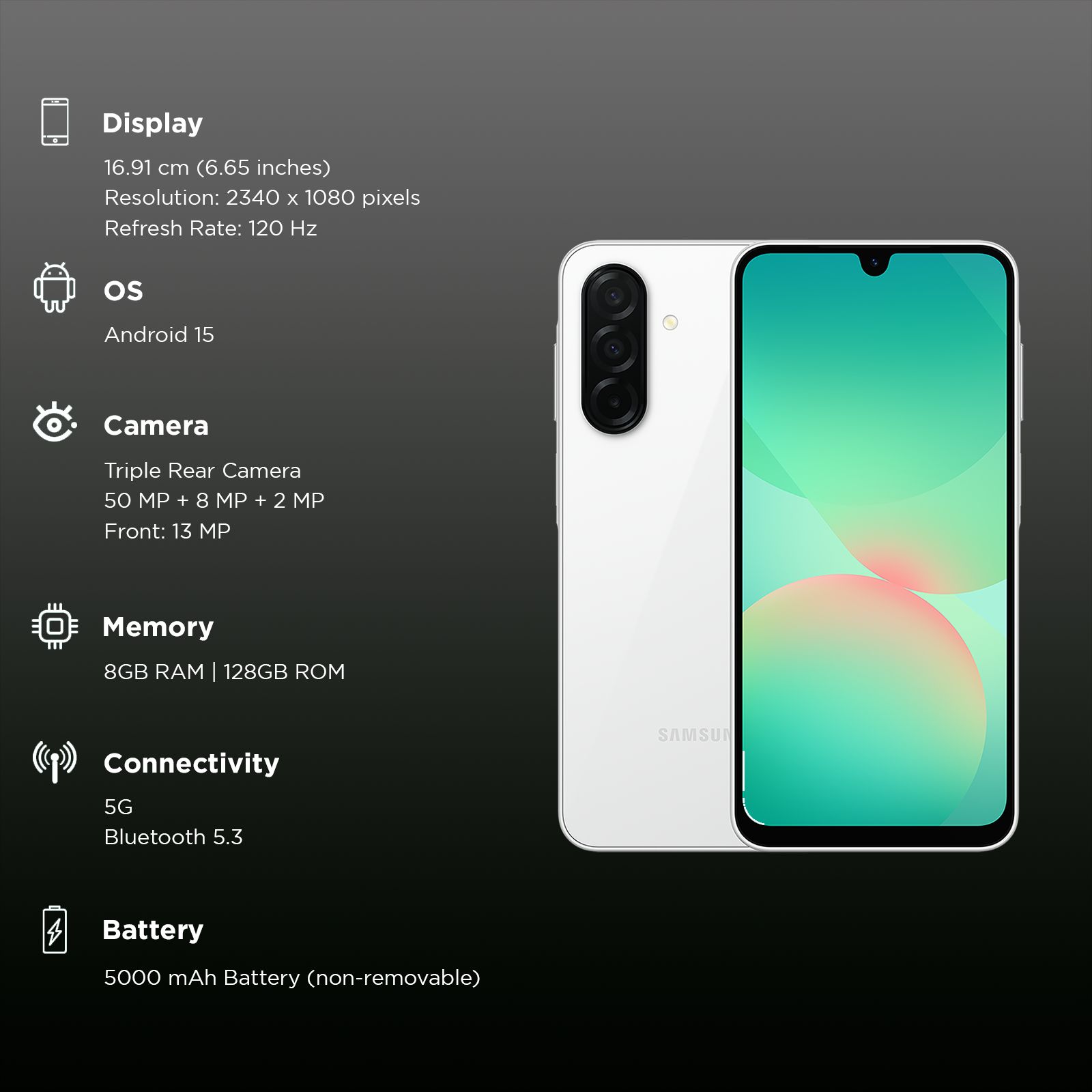 SAMSUNG Galaxy A26 5G (8GB RAM, 128GB, Awesome White)_3