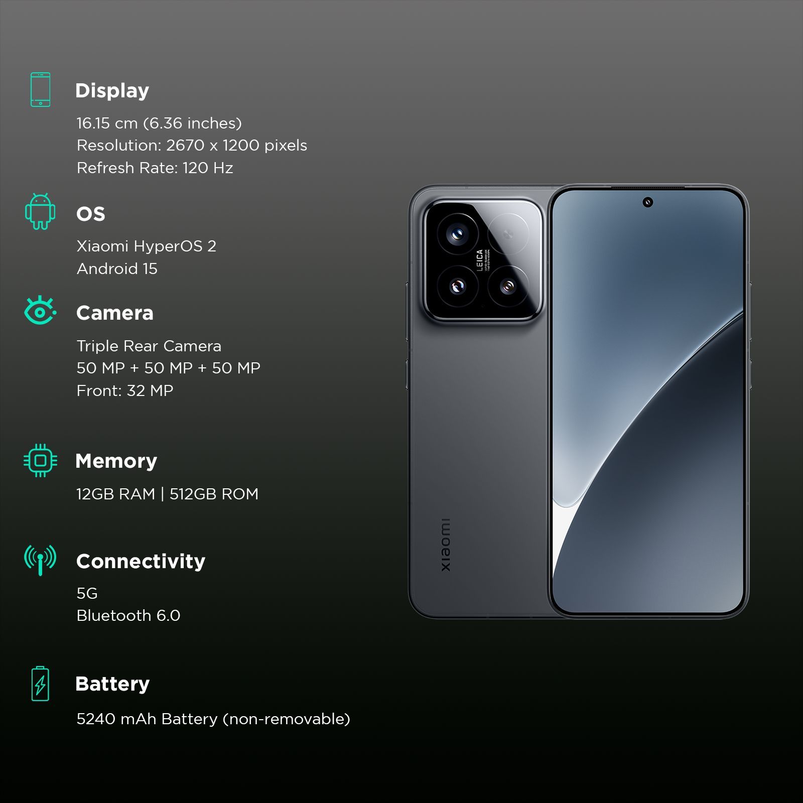 Xiaomi 15 5G (12GB RAM, 512GB, Black) Xiaomi 15 5G (12GB RAM, 512GB, Black)_3