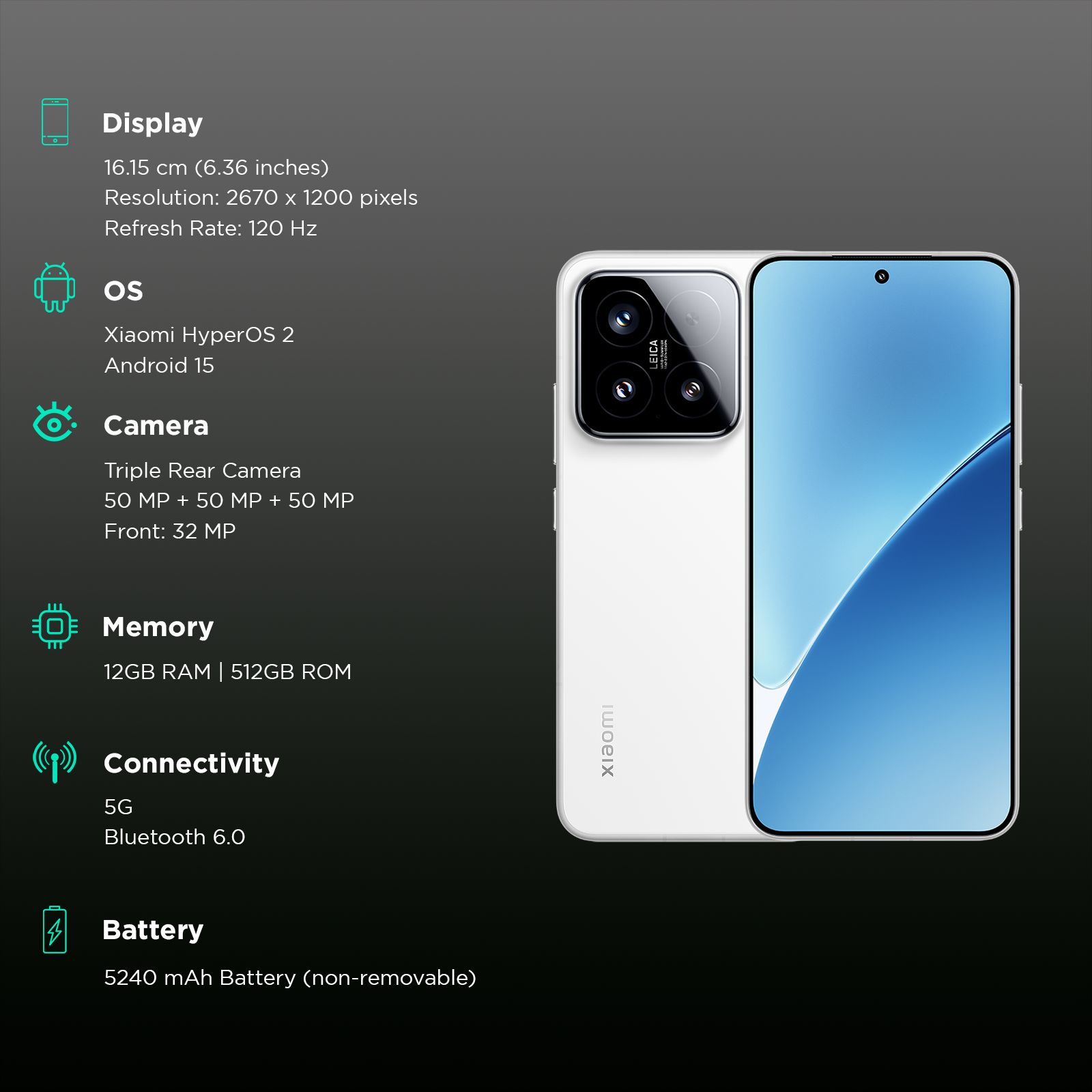 Xiaomi 15 5G (12GB RAM, 512GB, White)_3