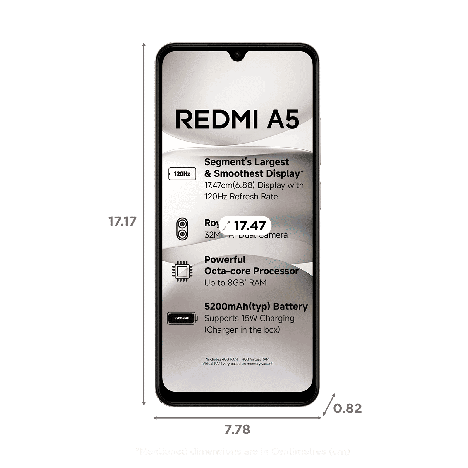 Redmi A5 (4GB RAM, 128GB, Just Black) Redmi A5 (4GB RAM, 128GB, Just Black)_2
