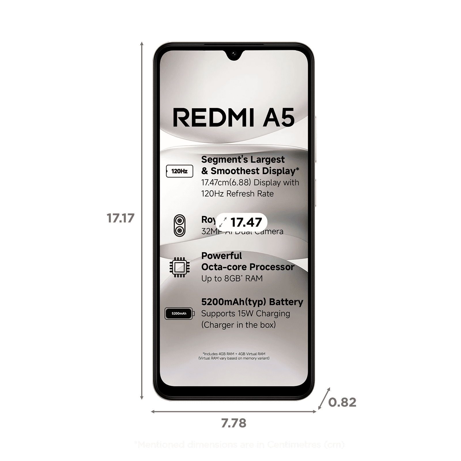Redmi A5 (3GB RAM, 64GB, Just Black) Redmi A5 (3GB RAM, 64GB, Just Black)_2