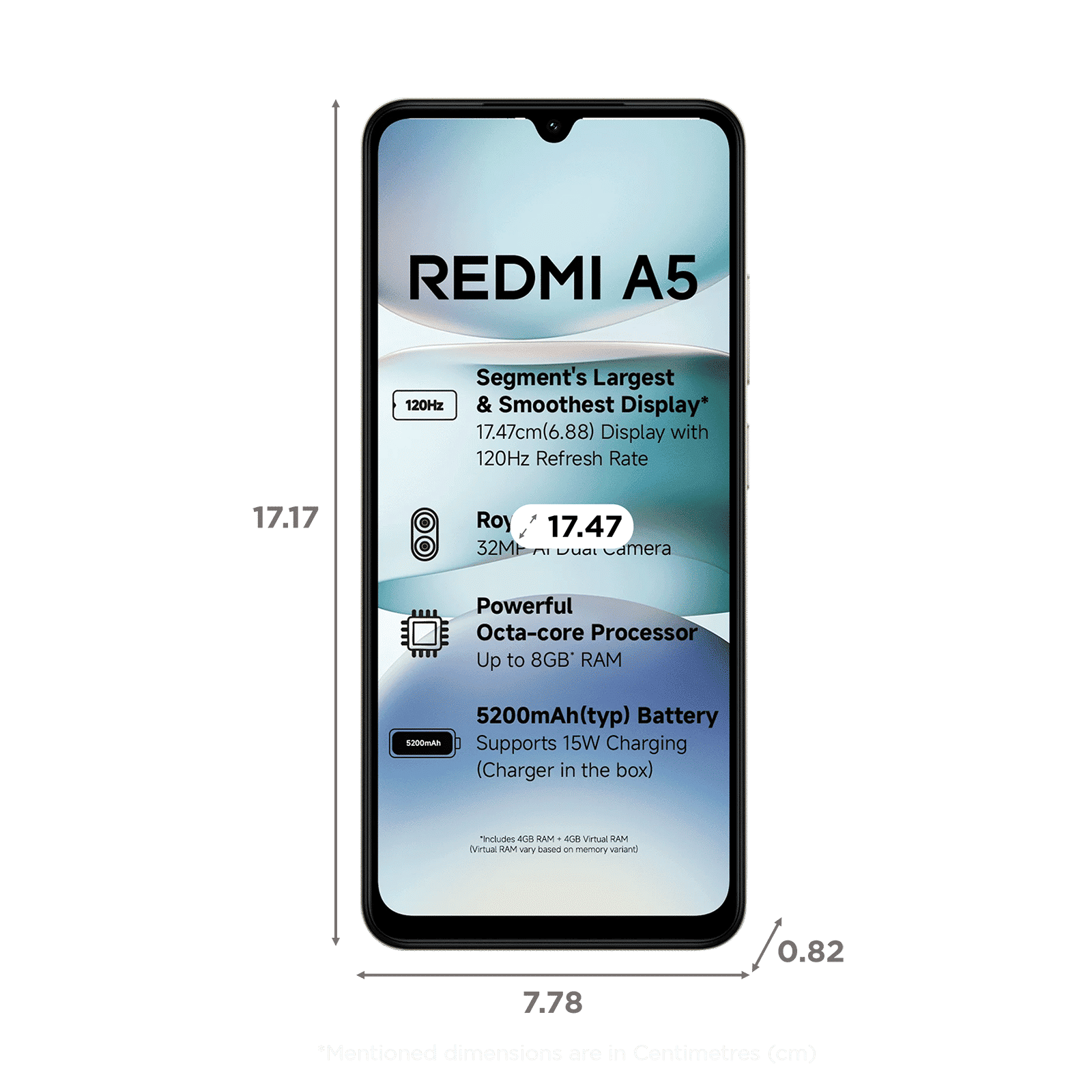 Redmi A5 (3GB RAM, 64GB, Pondicherry Blue) Redmi A5 (3GB RAM, 64GB, Pondicherry Blue)_2