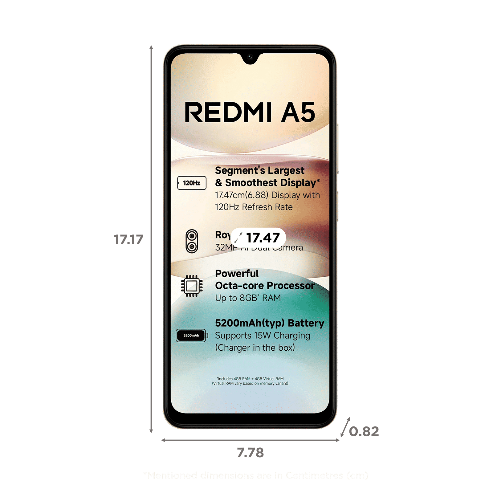 Redmi A5 (3GB RAM, 64GB, Jaisalmer Gold)_2