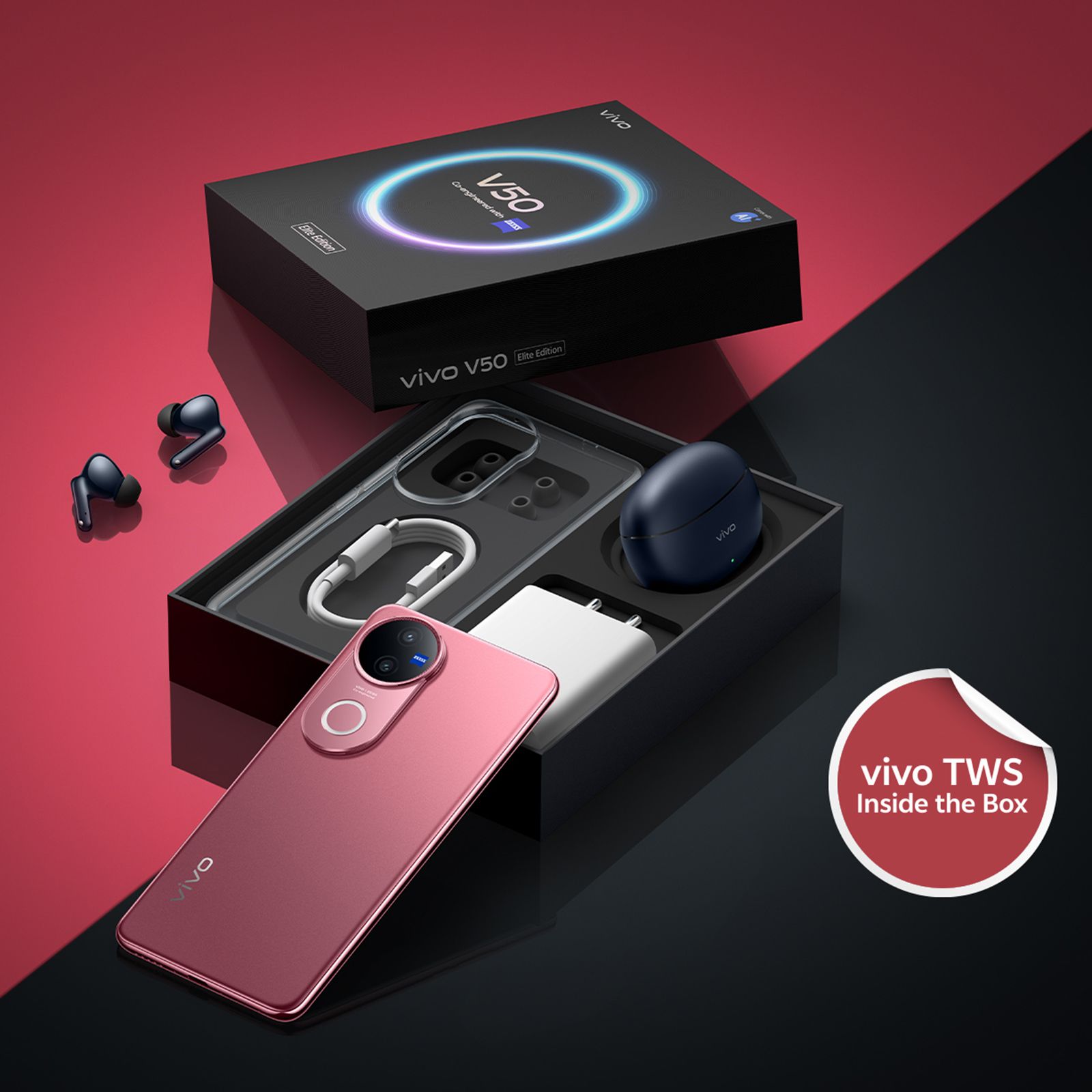 vivo V50 5G with TWS (12GB RAM, 512GB, Elite Red)_13