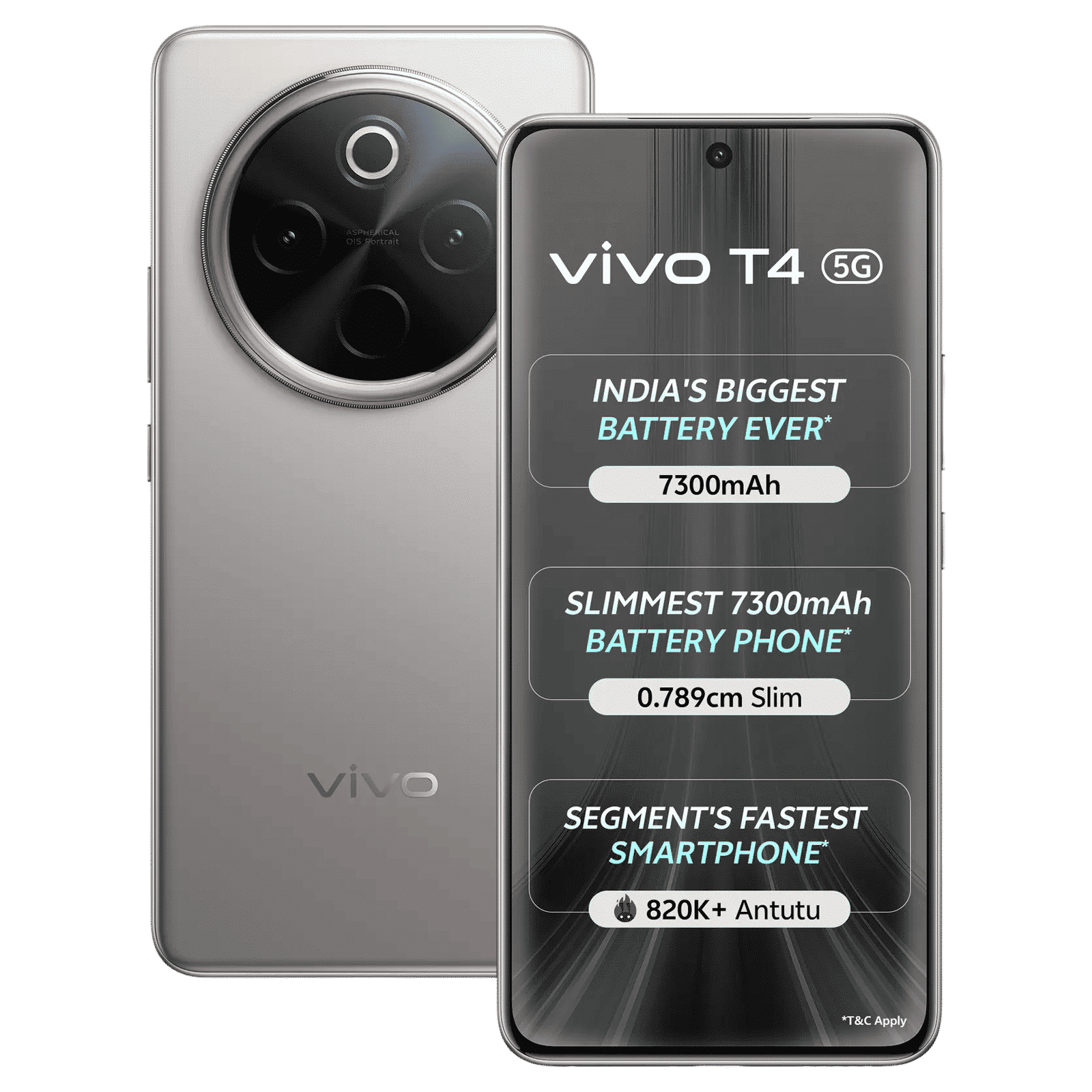 vivo T4 5G (8GB RAM, 128GB, Phantom Grey)