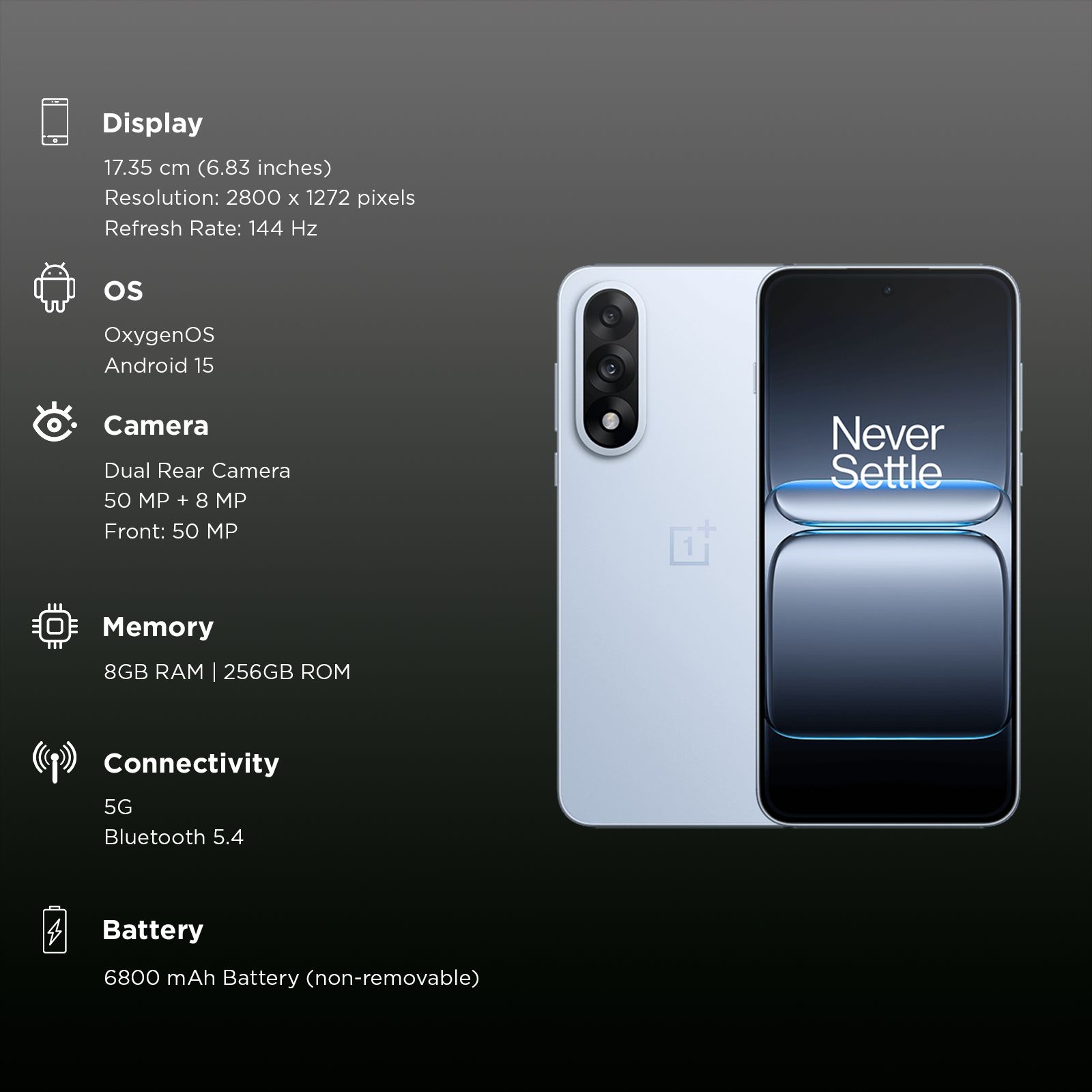 OnePlus Nord 5 5G (8GB RAM, 256GB, Dry Ice)_3