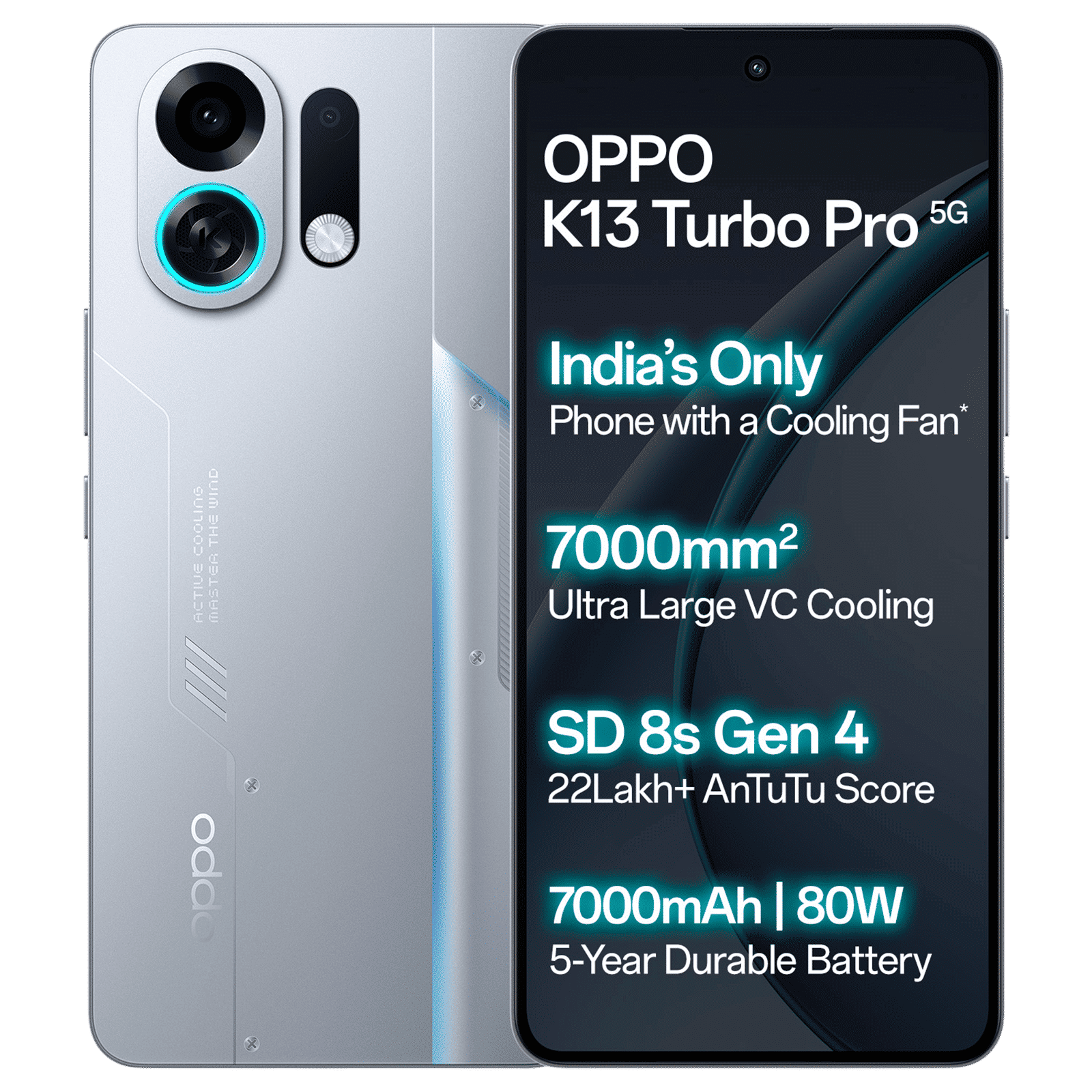 oppo K13 Turbo Pro 5G (8GB RAM, 256GB, Silver Knight)_1