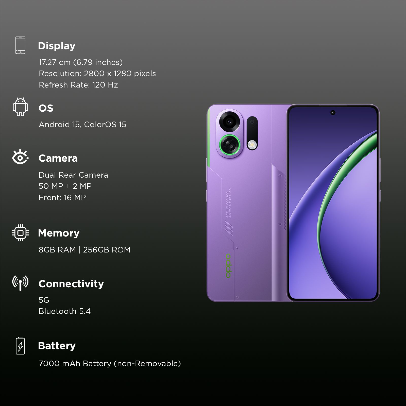 oppo K13 Turbo Pro 5G (8GB RAM, 256GB, Purple Phantom)_3