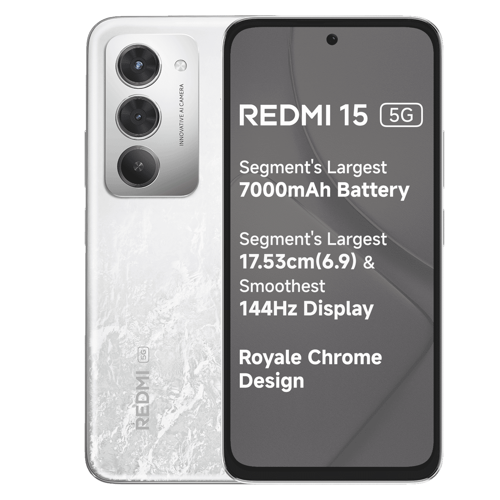 Redmi 15 5G (8GB RAM, 256GB, Frosted White) Redmi 15 5G (8GB RAM, 256GB, Frosted White)_1