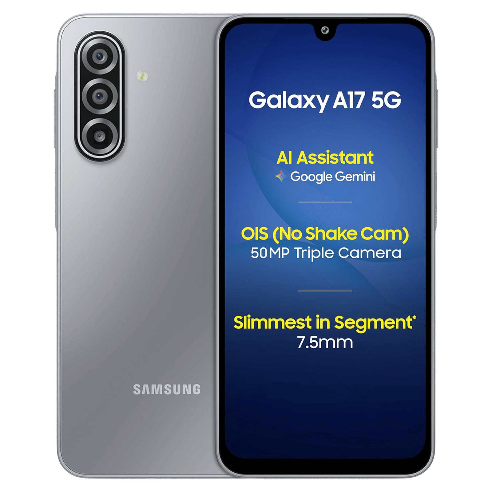 SAMSUNG Galaxy A17 5G (8GB RAM, 256GB, Gray)|With Travel Adapter_1