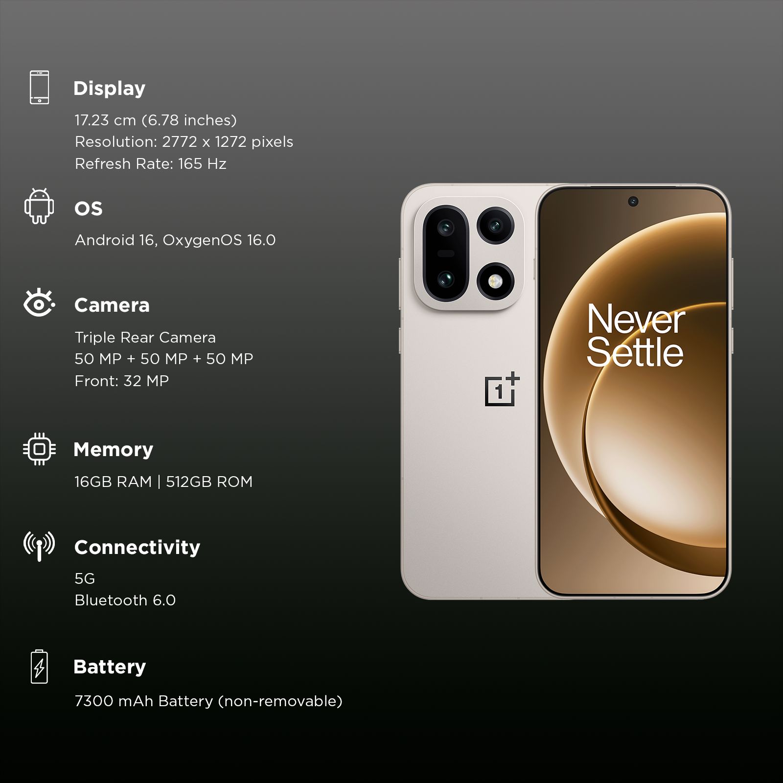 OnePlus 15 5G (16GB RAM, 512GB, Sand Storm)_3