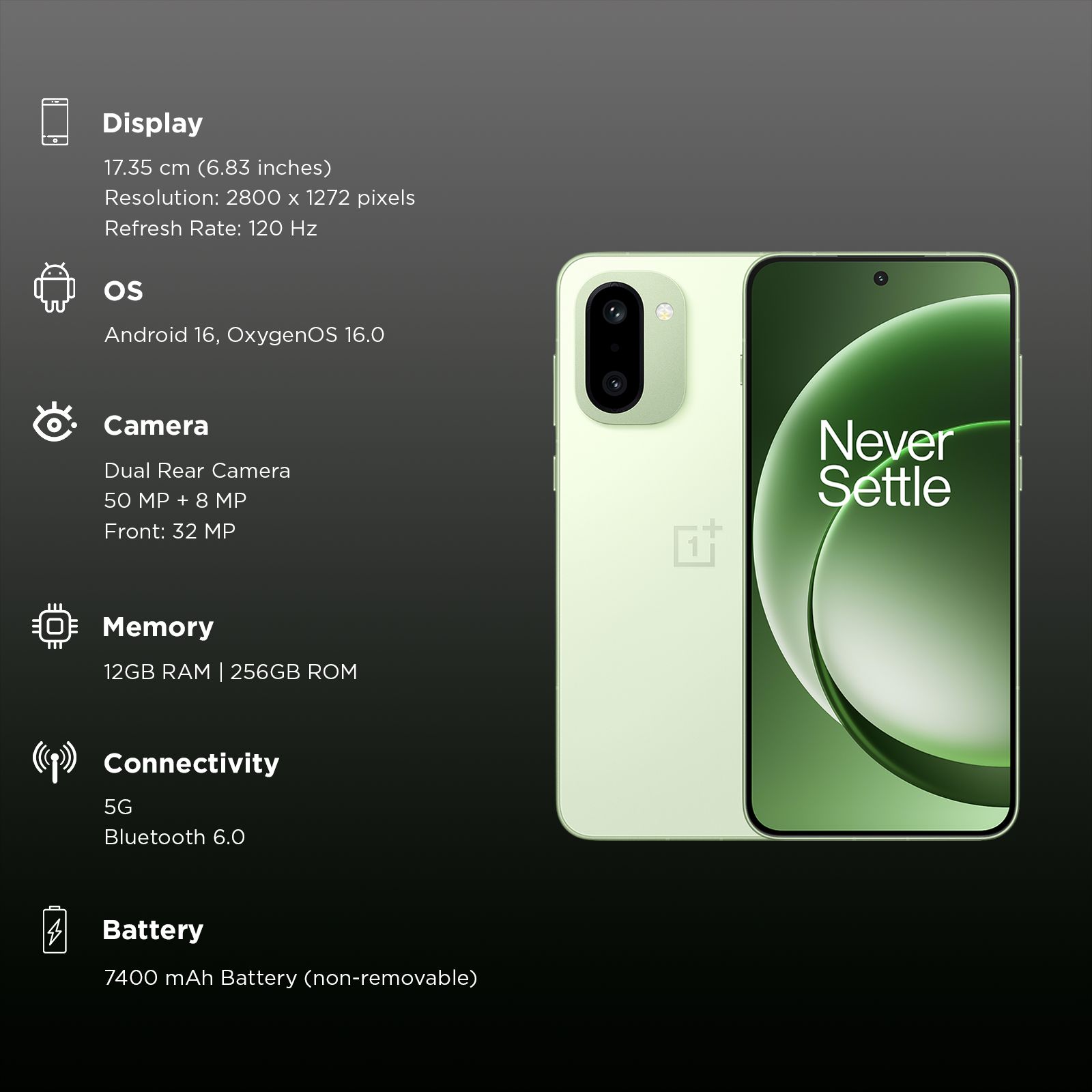 OnePlus 15R 5G (12GB RAM, 256GB, Mint Breeze)_3