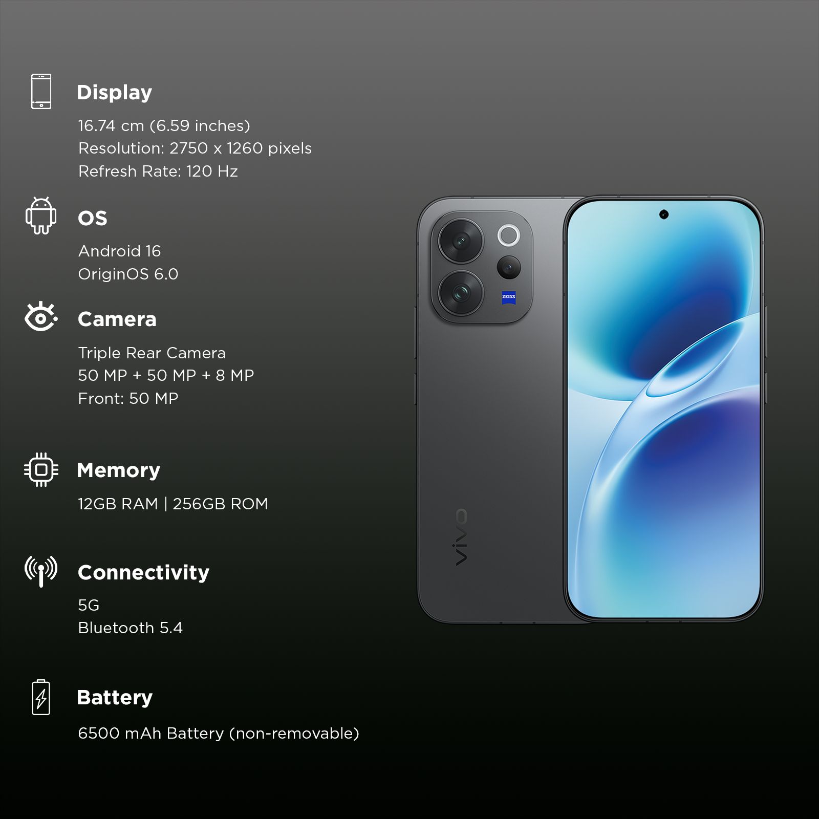 vivo V70 Elite 5G (12GB RAM, 256GB, Black)_3