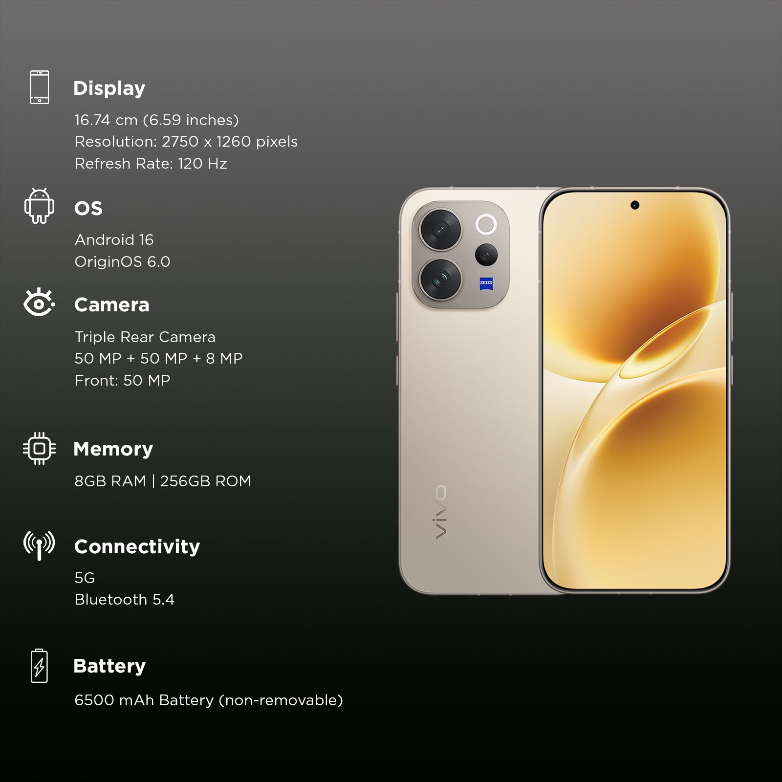 vivo V70 Elite 5G (8GB RAM, 256GB, Sand Beige)_3