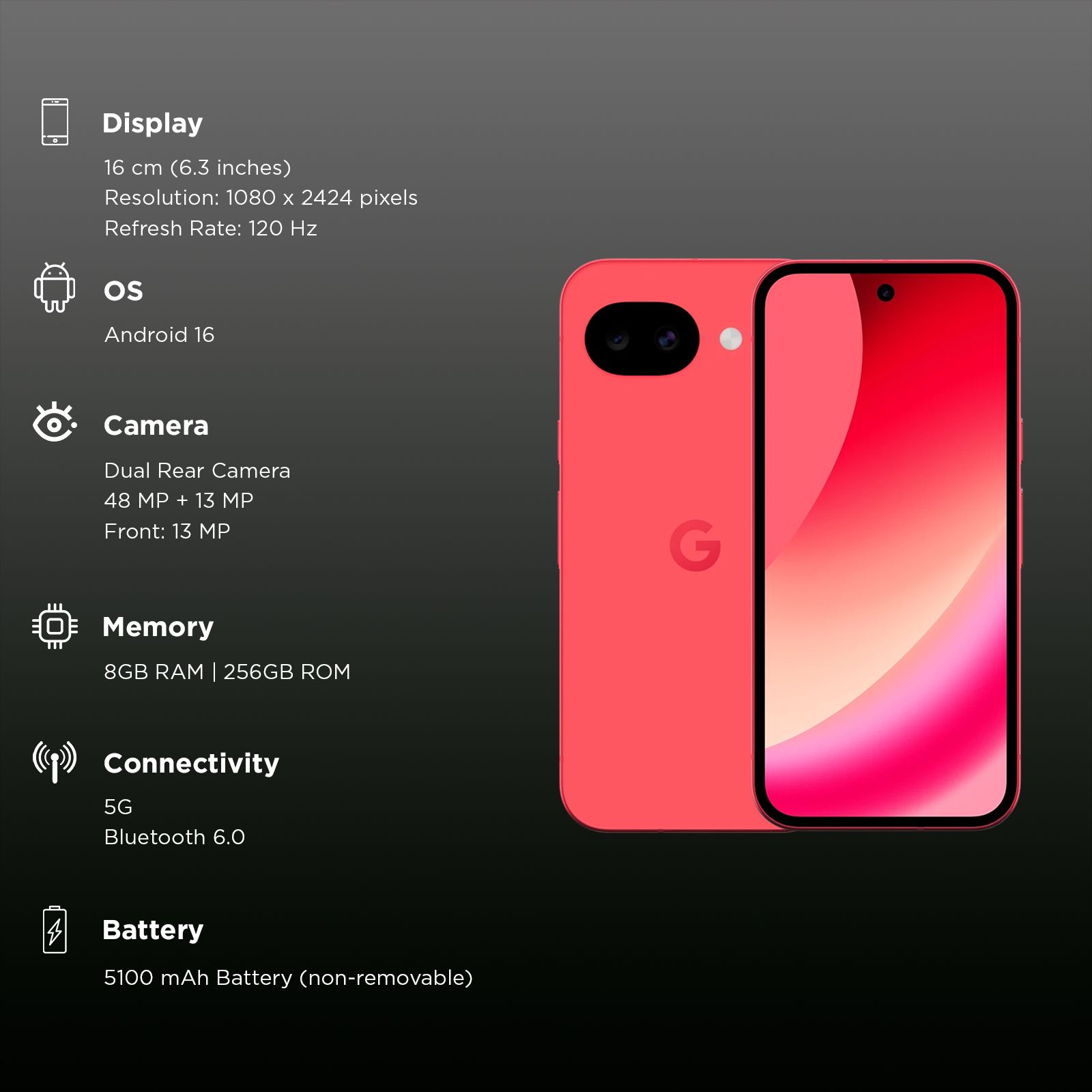 Google Pixel 10a 5G (8GB RAM, 256GB, Berry)_3