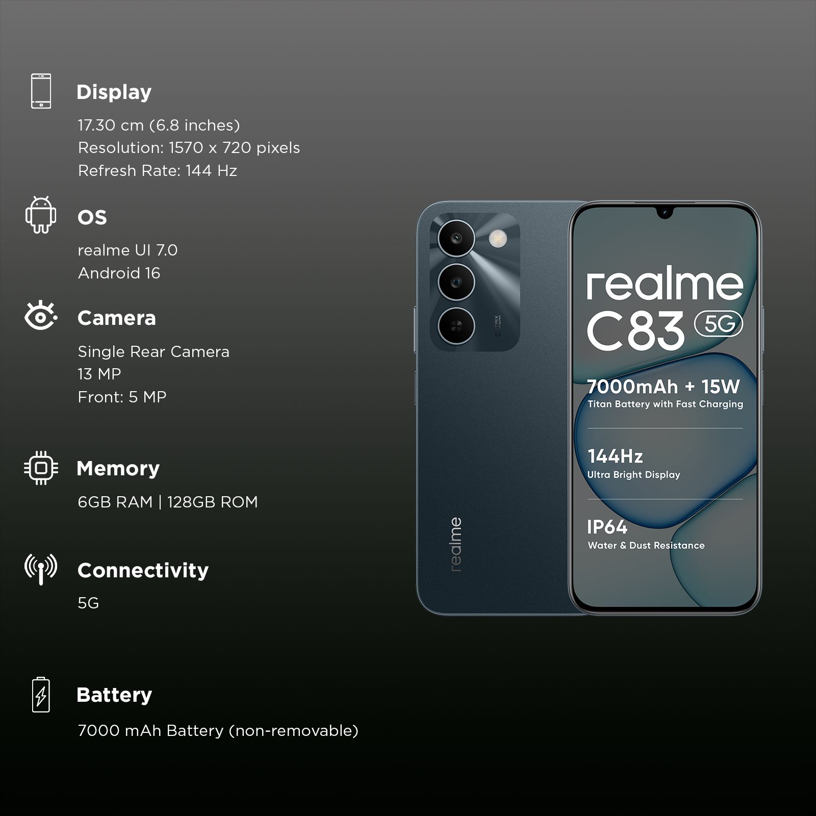 Realme C83 5G (6GB RAM, 128GB, Sprouting Green) Realme C83 5G (6GB RAM, 128GB, Sprouting Green)_3