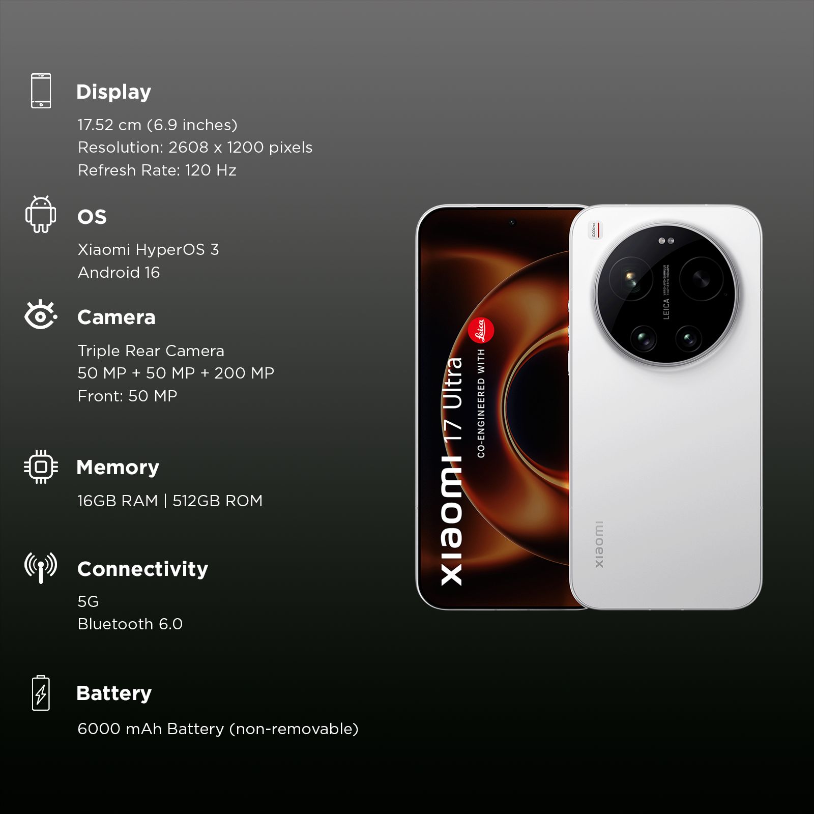 Xiaomi 17 Ultra 5G (16GB RAM, 512GB, White) Xiaomi 17 Ultra 5G (16GB RAM, 512GB, White)_3