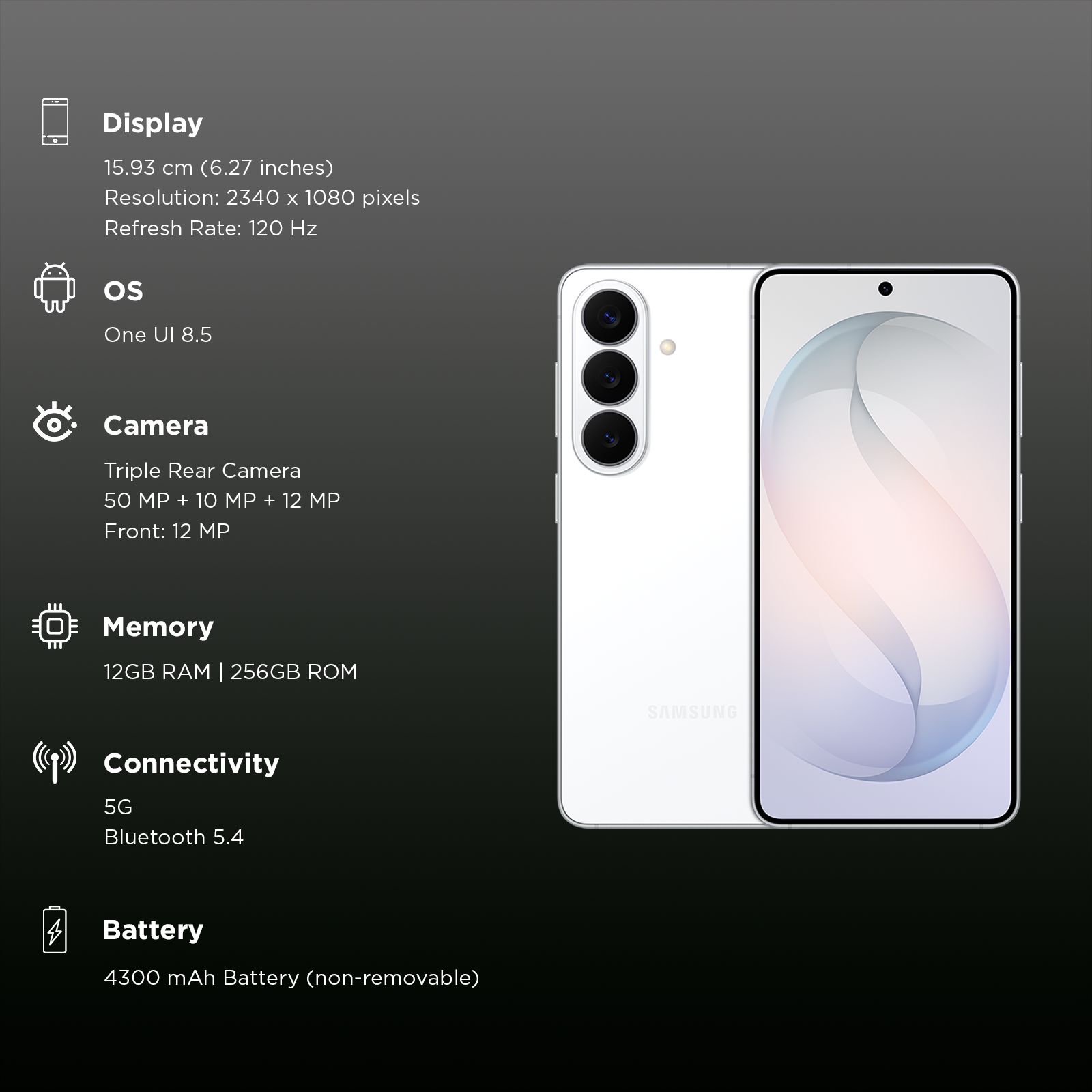 SAMSUNG Galaxy S26 5G (12GB RAM, 256GB, White)_2