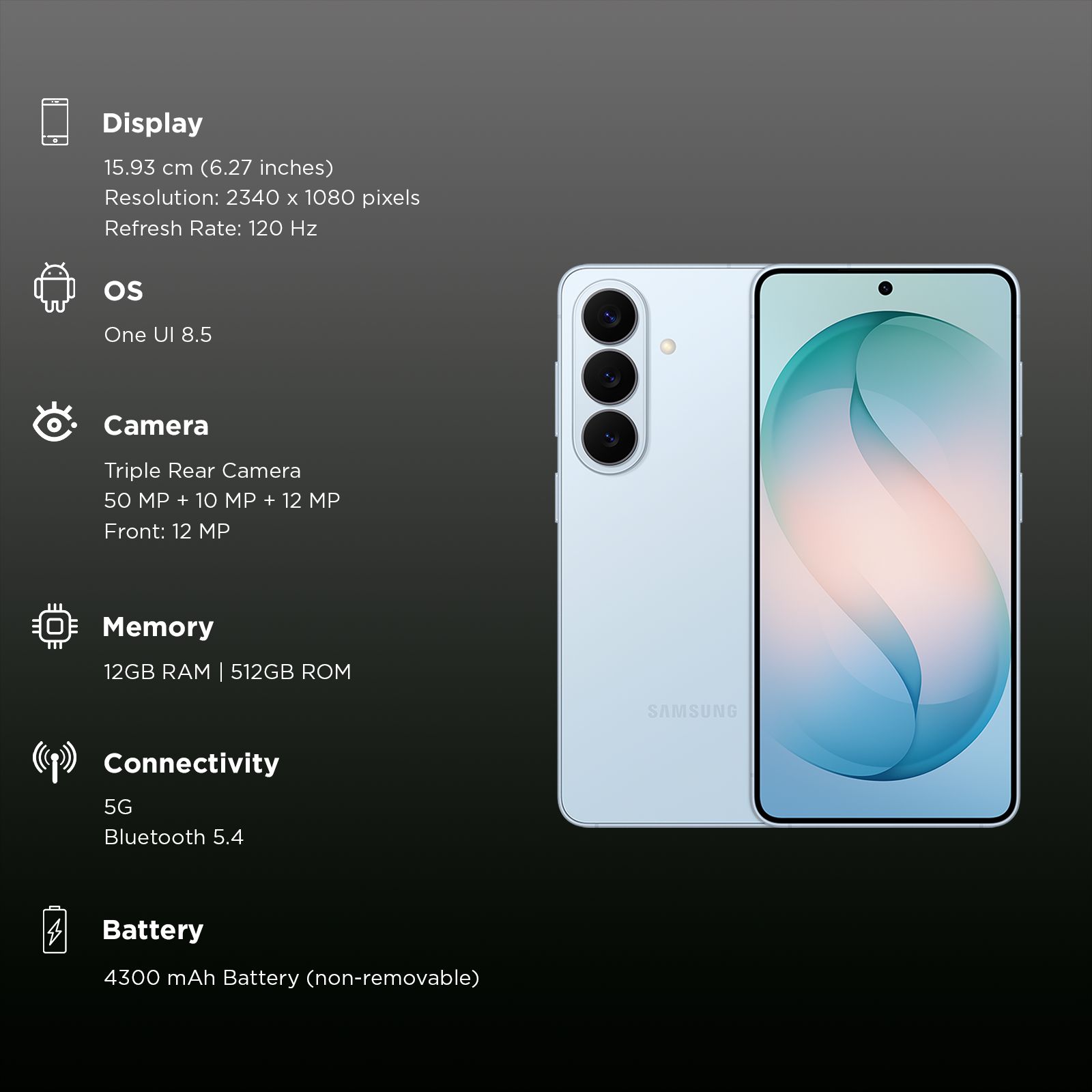 SAMSUNG Galaxy S26 5G (12GB RAM, 512GB, Sky Blue)_3