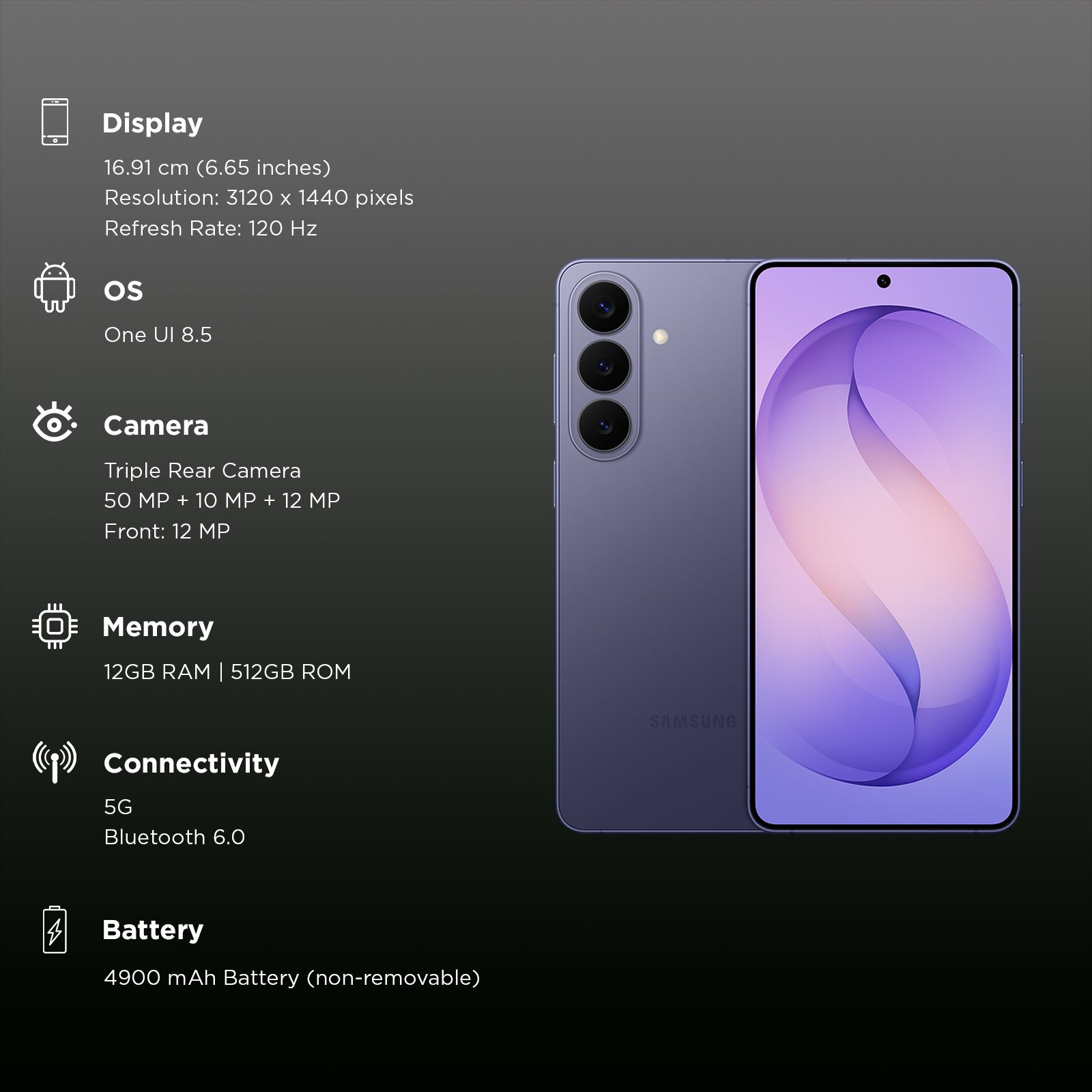 SAMSUNG Galaxy S26 Plus 5G (12GB RAM, 512GB, Cobalt Violet)_3