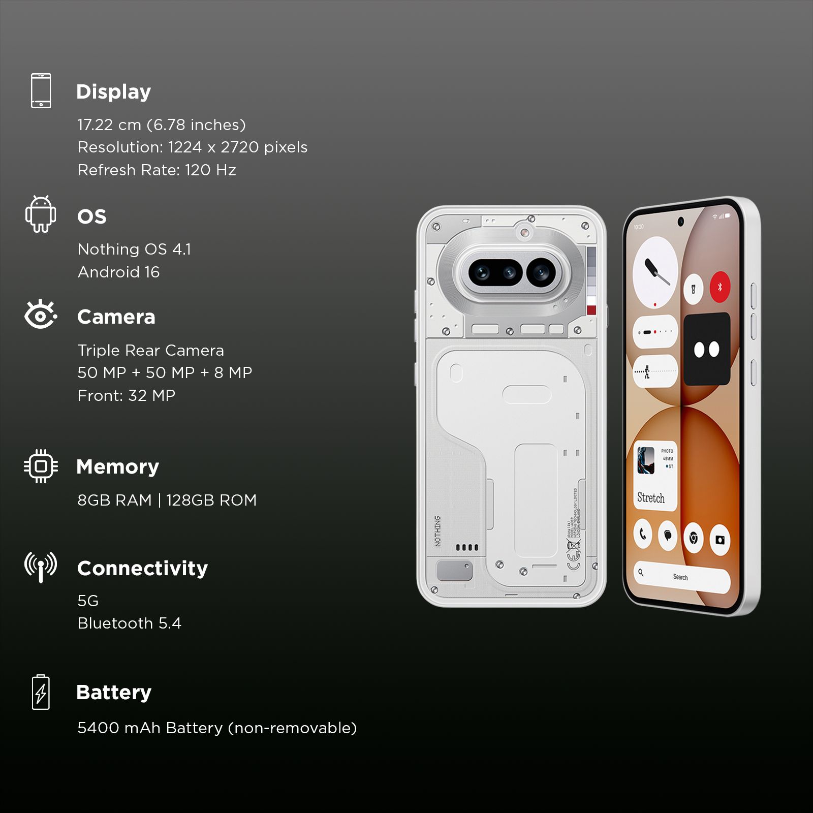 Nothing Phone 4a 5G (8GB RAM, 128GB, White)_3