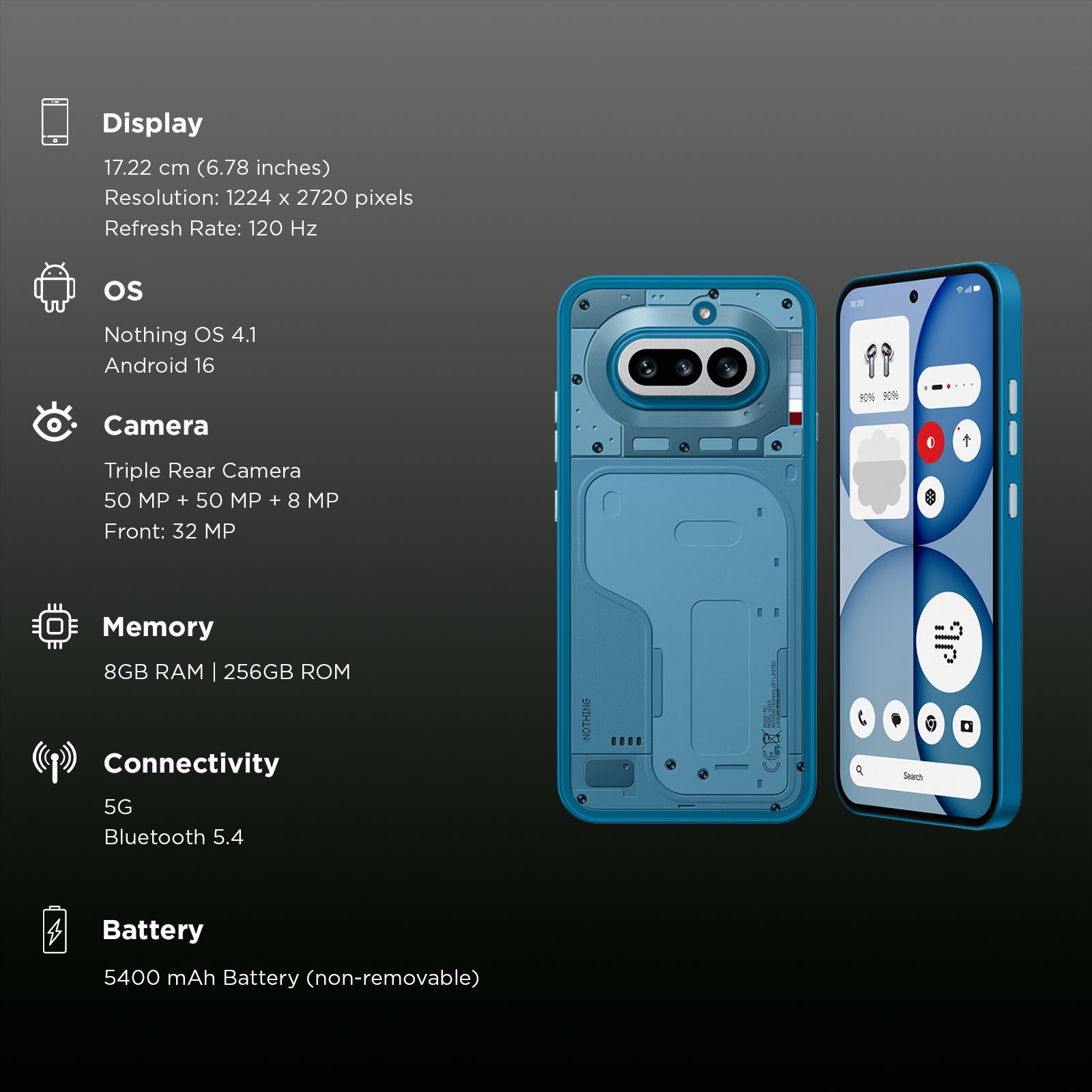 Nothing Phone 4a 5G (8GB RAM, 256GB, Blue) Nothing Phone 4a 5G (8GB RAM, 256GB, Blue)_3