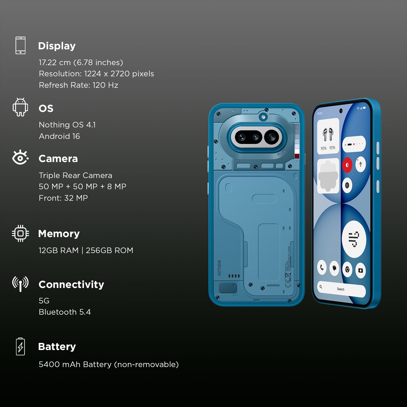 Nothing Phone 4a 5G (12GB RAM, 256GB, Blue) Nothing Phone 4a 5G (12GB RAM, 256GB, Blue)_3