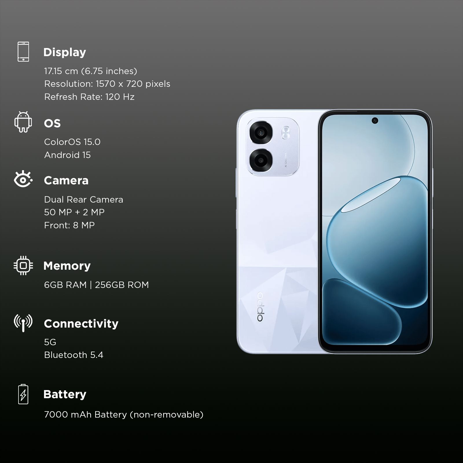 oppo K14 5G (6GB RAM, 256GB, Icy Blue) oppo K14 5G (6GB RAM, 256GB, Icy Blue)_3