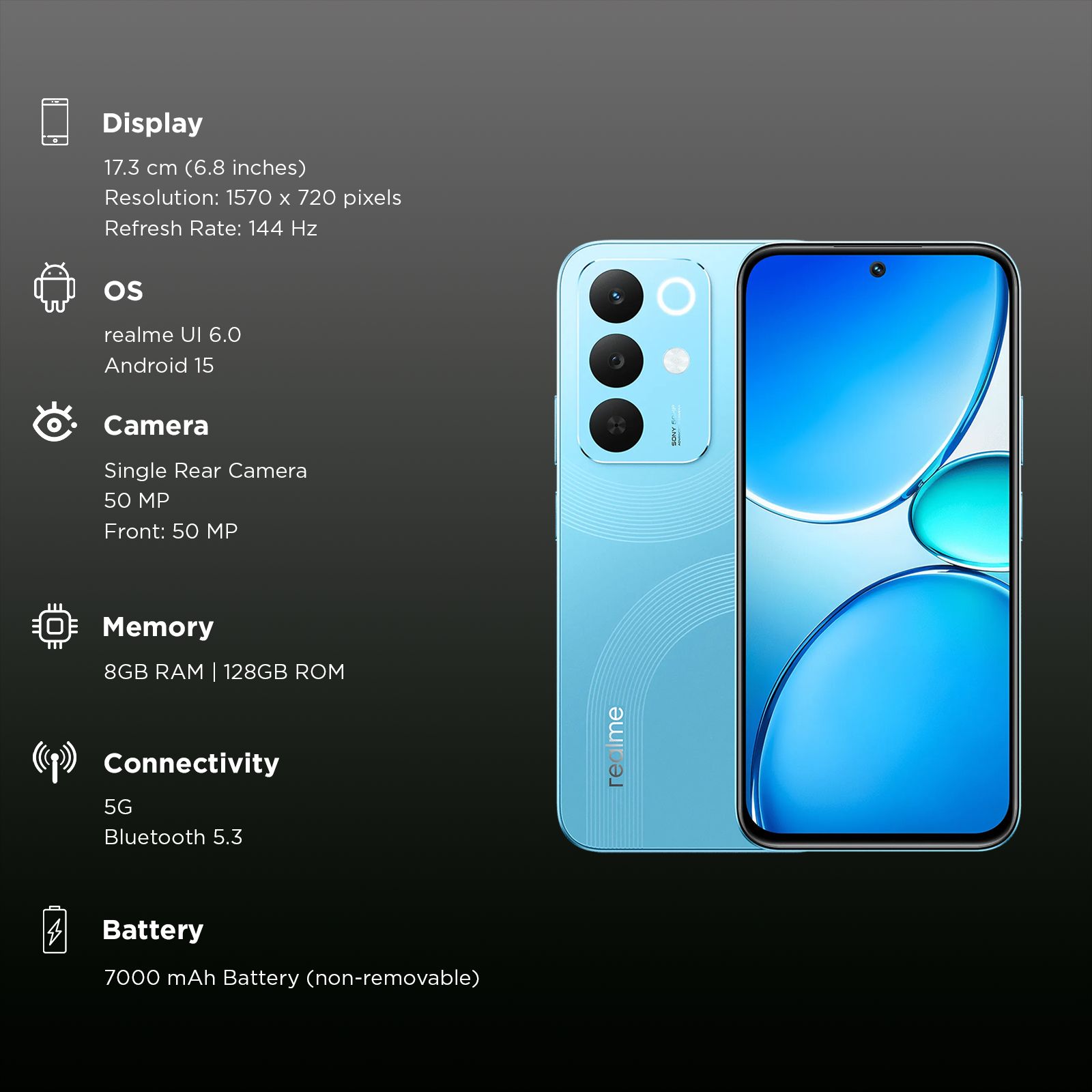 Realme 15x 5G (8GB RAM, 128GB, Aqua Blue)_3