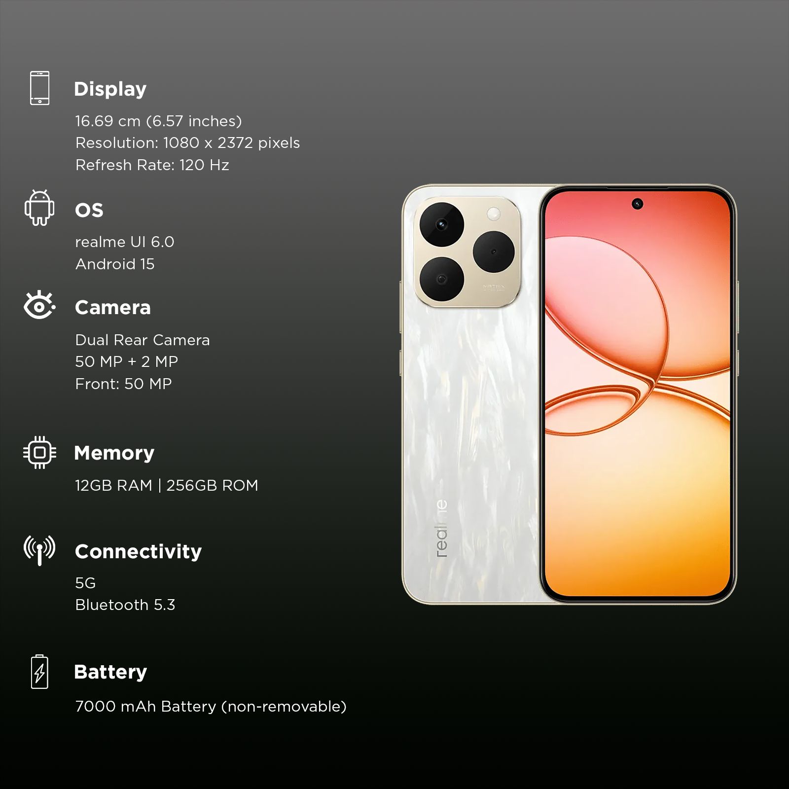 Realme 15T 5G (12GB RAM, 256GB, Flowing Silver) Realme 15T 5G (12GB RAM, 256GB, Flowing Silver)_3