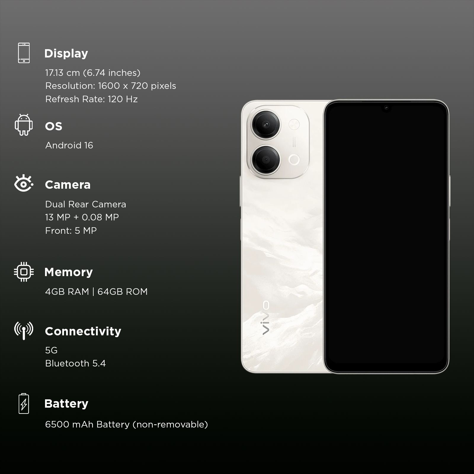 vivo Y11 5G (4GB RAM, 64GB, Sunrise Gold)_3