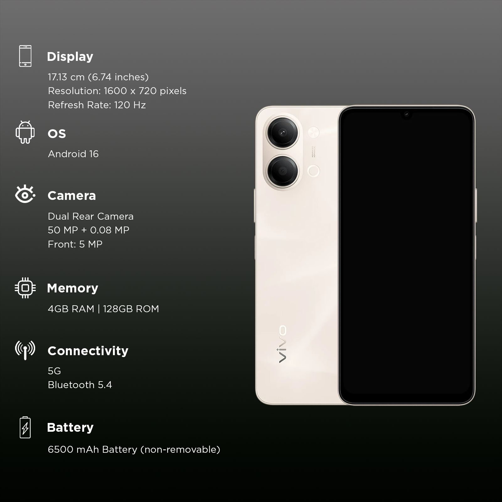 vivo Y21 5G (4GB RAM, 128GB, Champagne Gold) vivo Y21 5G (4GB RAM, 128GB, Champagne Gold)_3