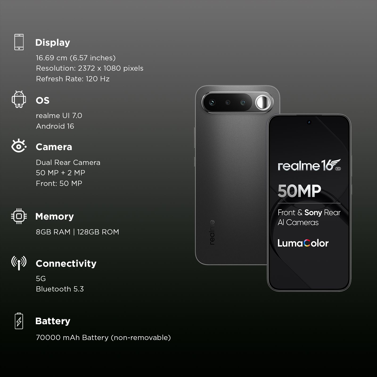 realme 16 5G (8GB RAM, 128GB, Air Black)_3