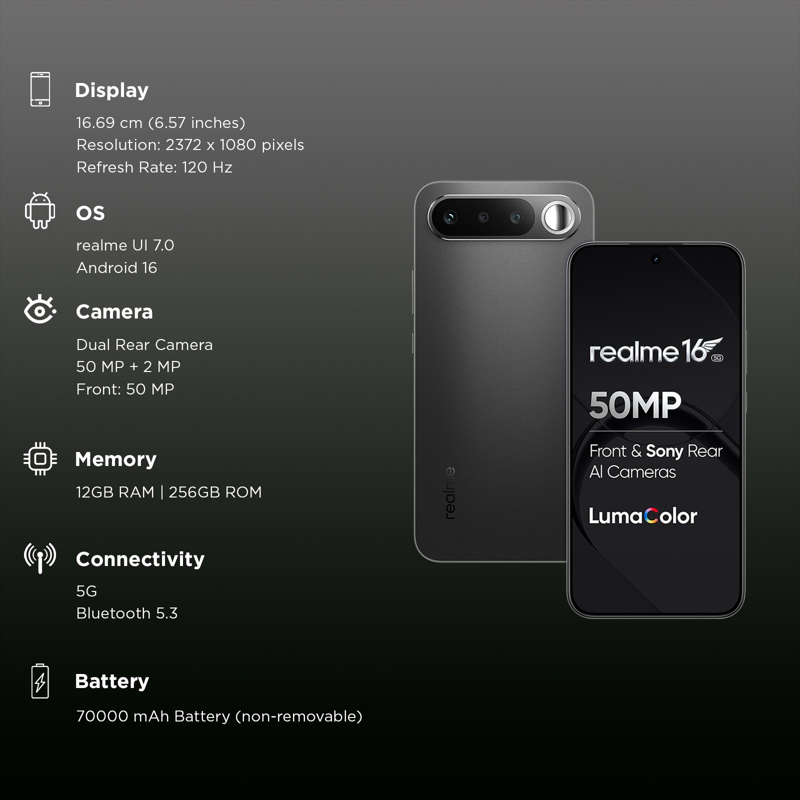 realme 16 5G (12GB RAM, 256GB, Air Black)_3