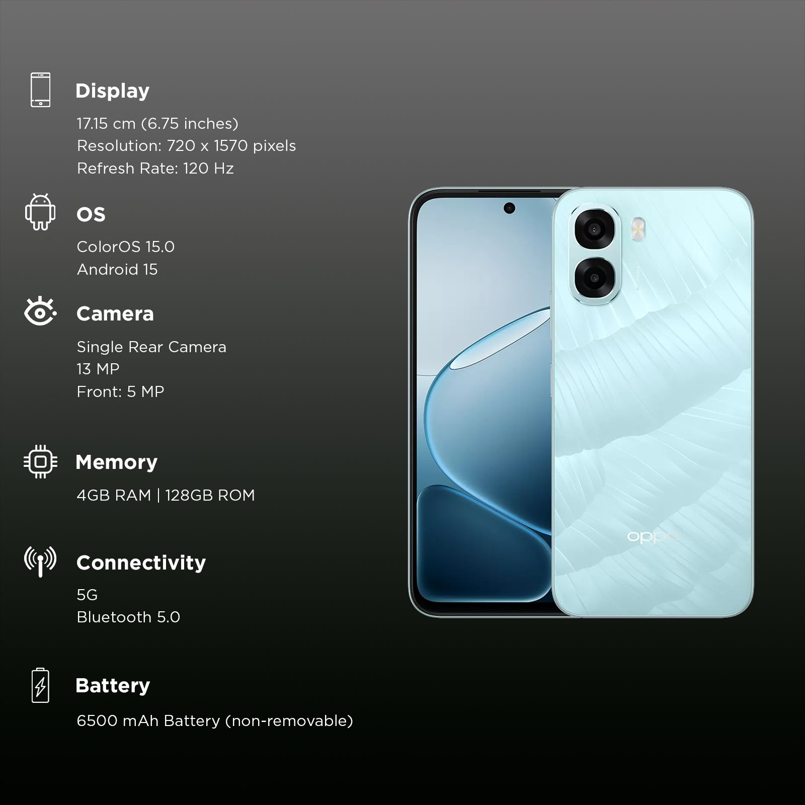 Oppo A6x 5G (4GB RAM, 128GB, Ice Blue) Oppo A6x 5G (4GB RAM, 128GB, Ice Blue)_3